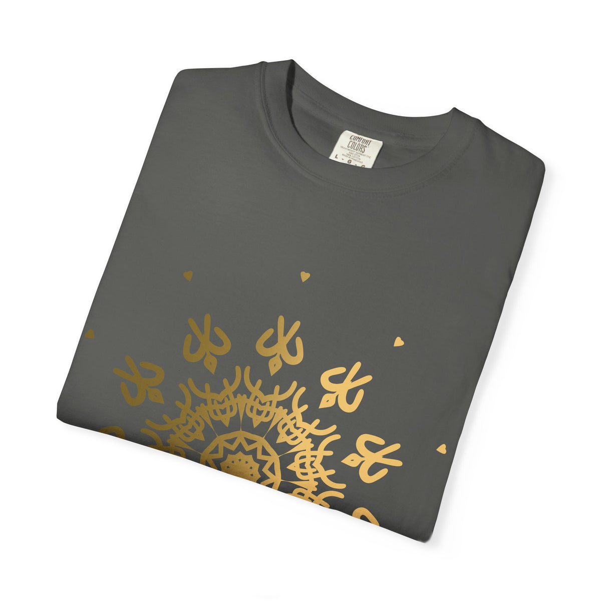 Unisex Garment Dyed Cotton T-Shirt with Mandala Graphic Design