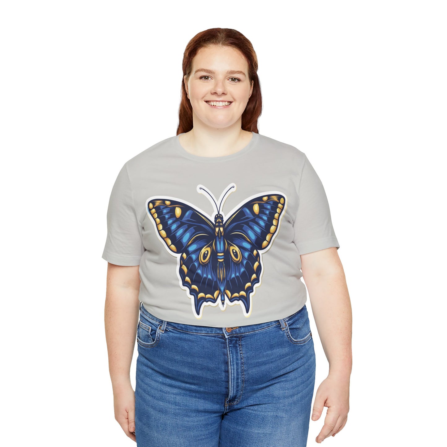 Cotton Tee Shirt with Butterfly Prints