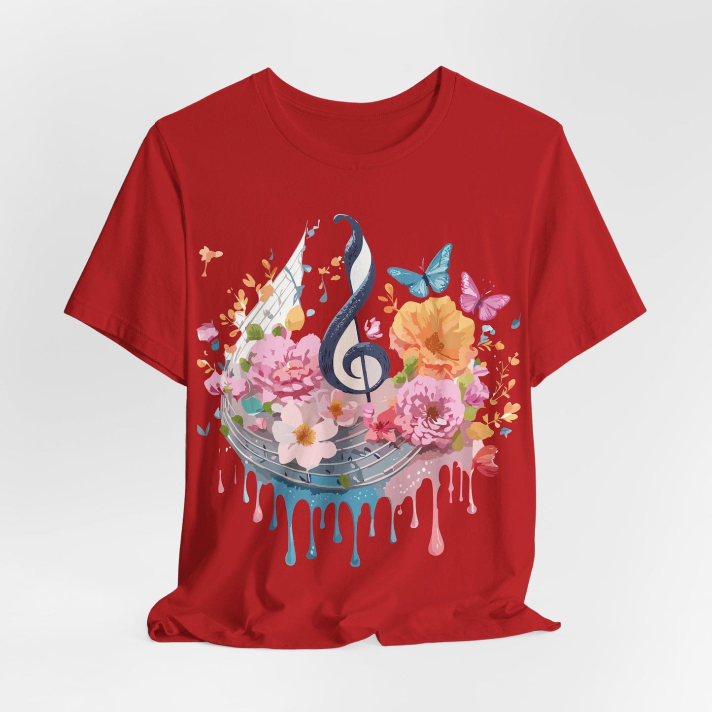Music Graphic Unisex 100 Cotton Vintage Art with Musical Elements Tee 125