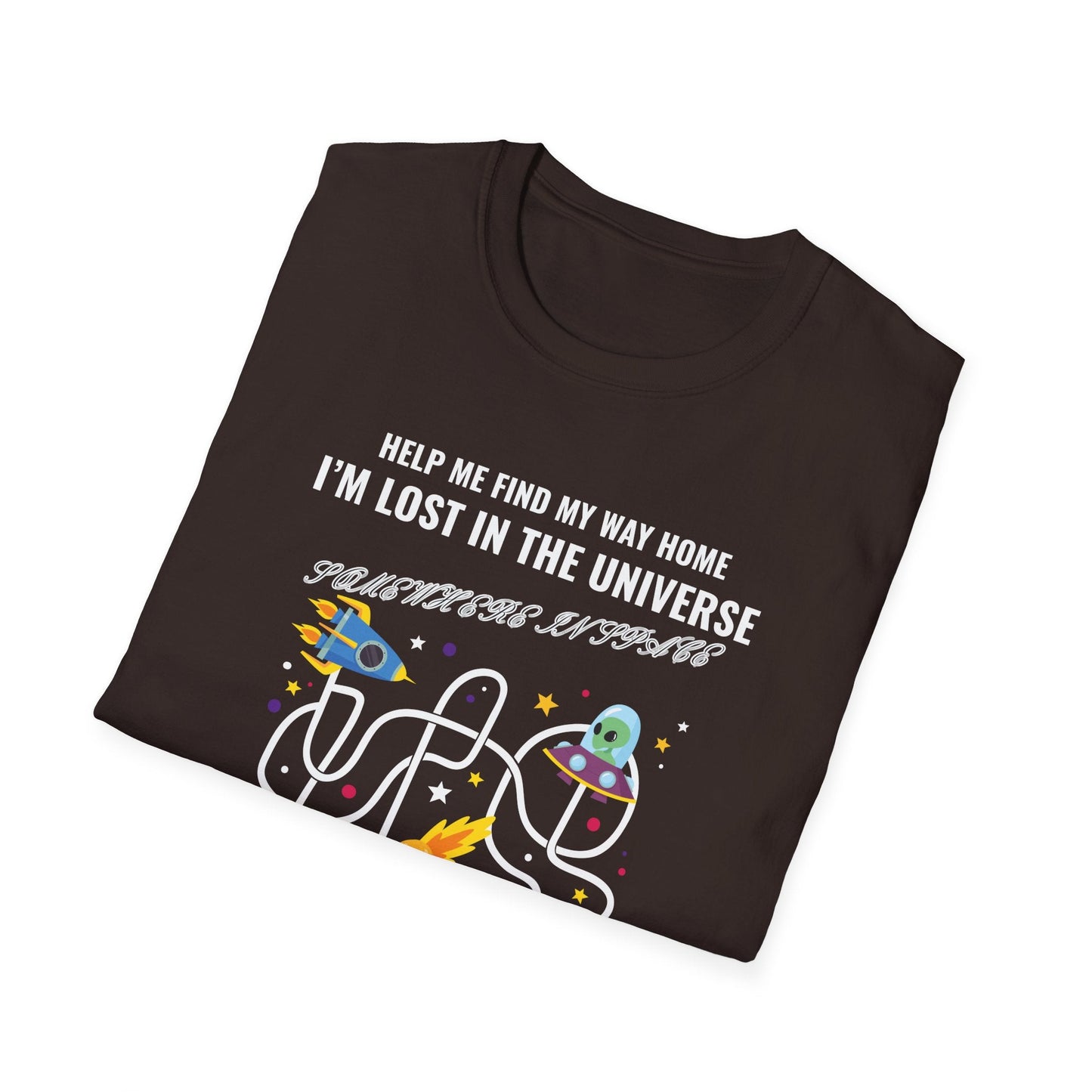 Lost in the Universe Maze TShirt Unisex Cotton Funny Space Puzzle Tee