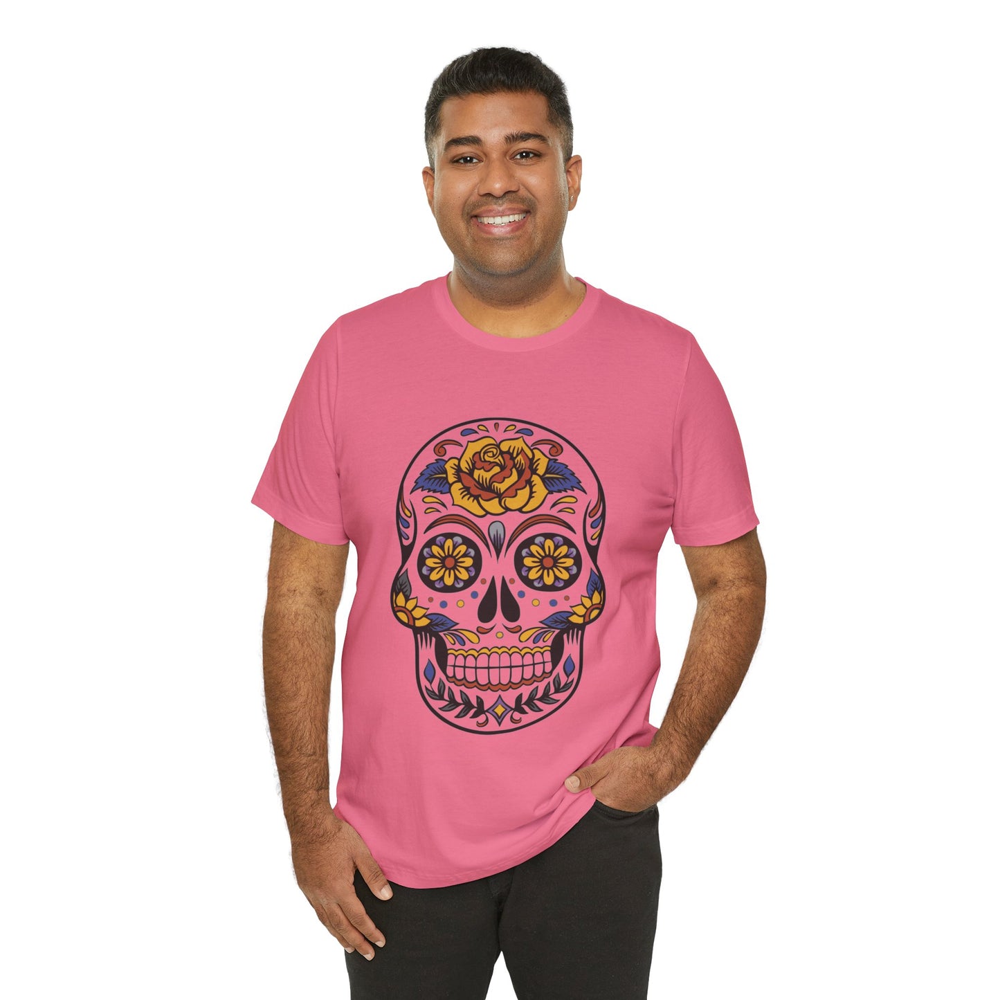 Unisex Cotton Tee Shirt with Skull