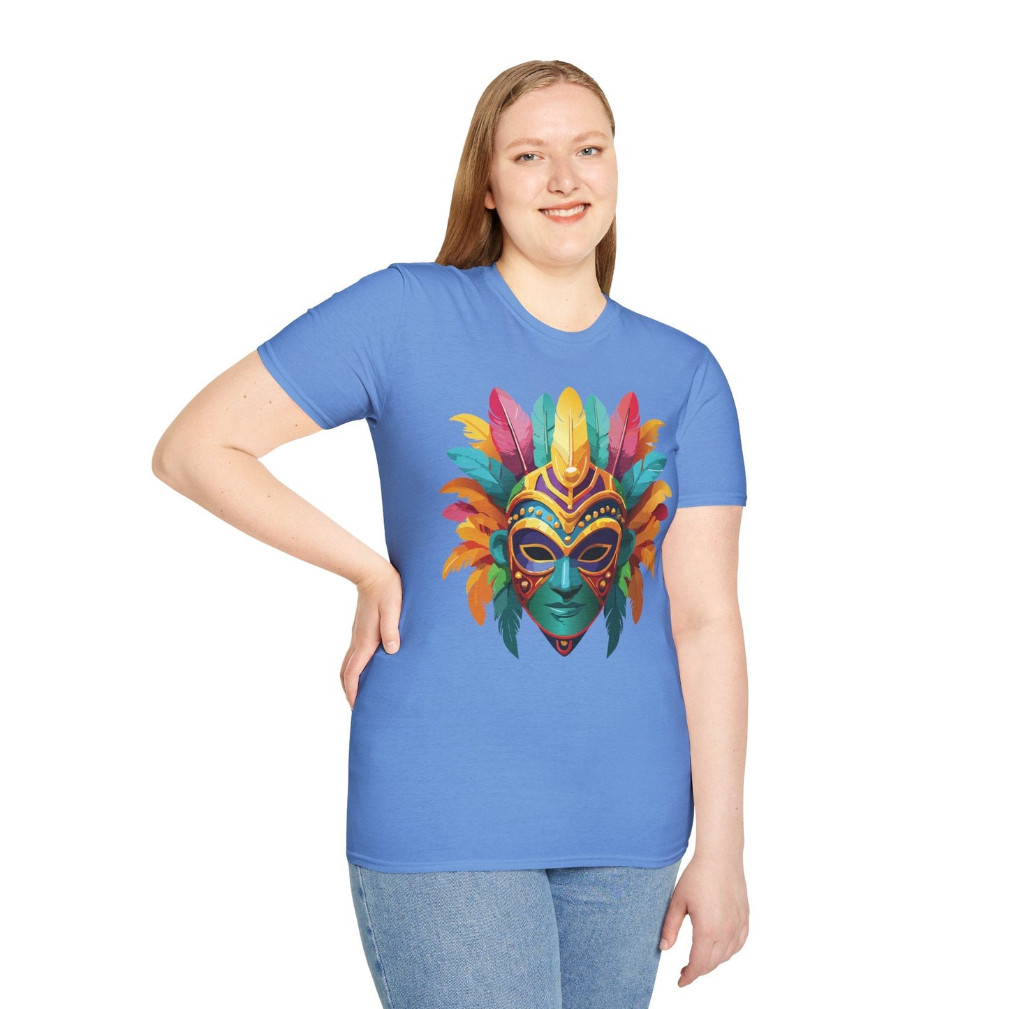 Mask Graphic Unisex Cotton Masquerade Design Artwork Tee 1