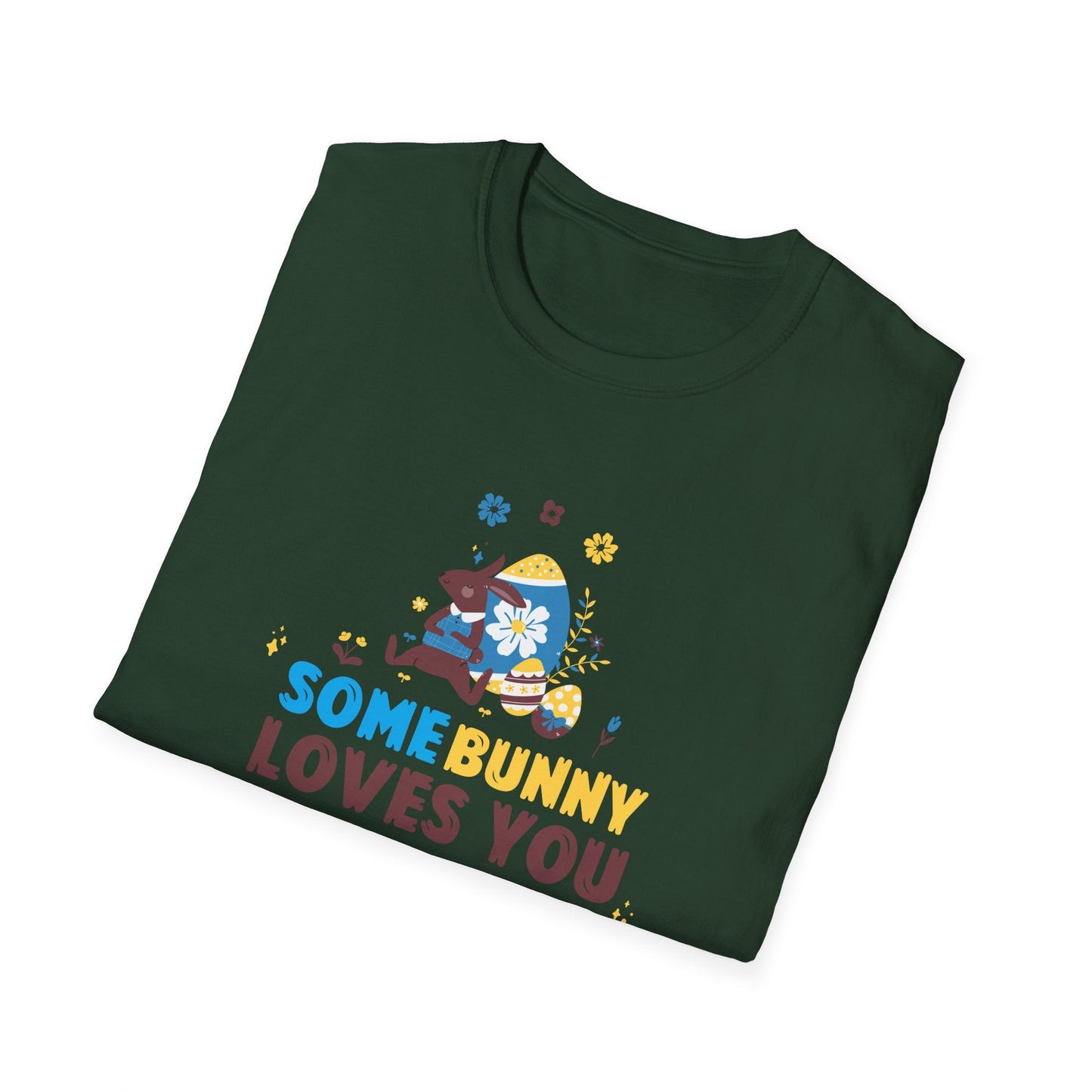 Easter Bunny T Shirt Unisex Gildan Softstyle 64000 Art Design With Easter Prints