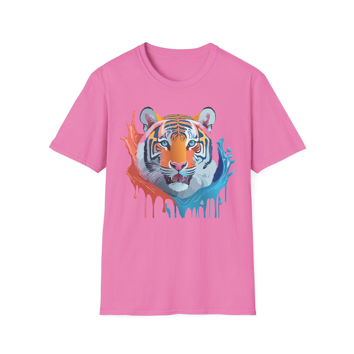 Color Splash Tiger T-Shirt | Watercolor Tiger Face Tee