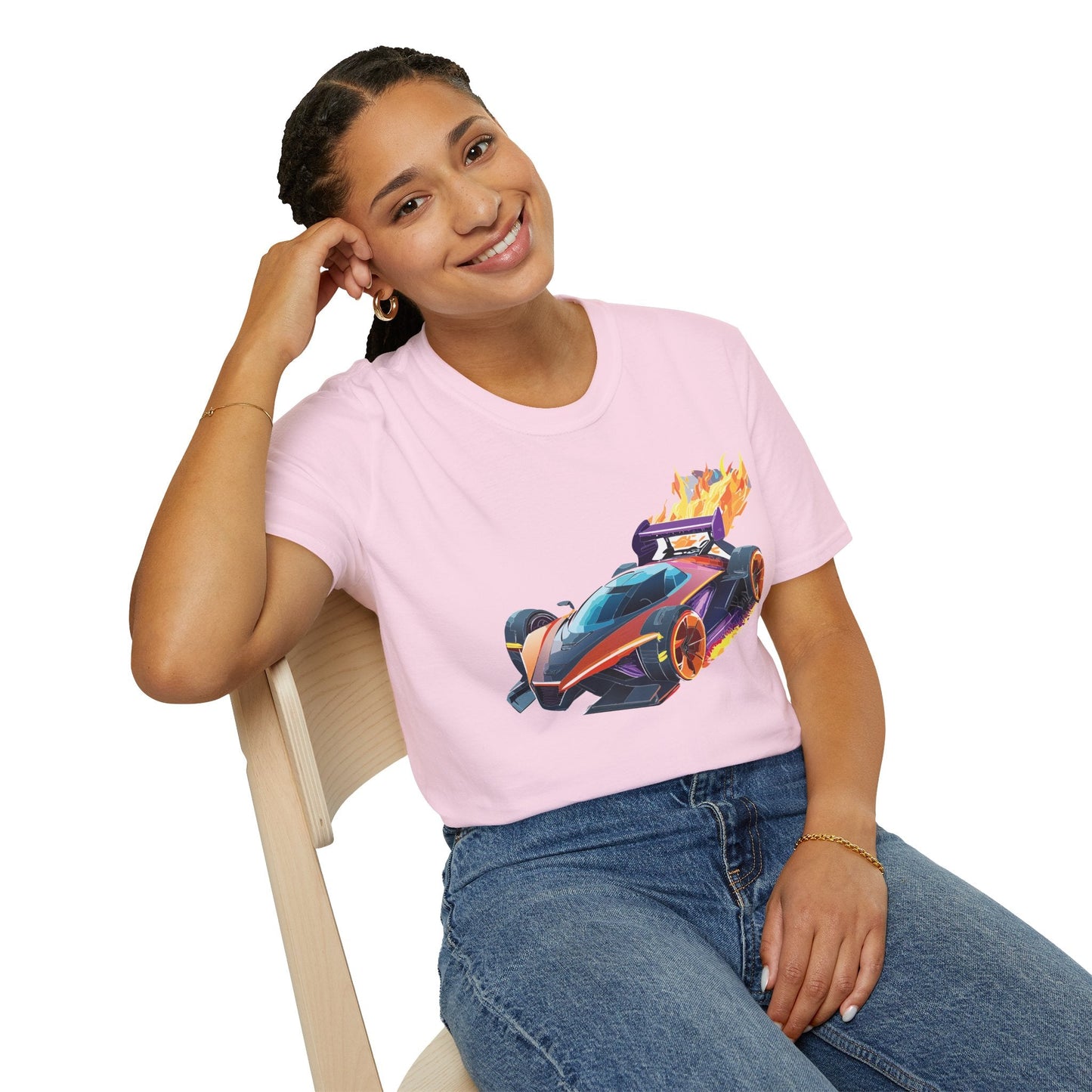 Car Graphic Unisex Cotto Softstyle Art Design with Hot Wheels Artwork Tee 4