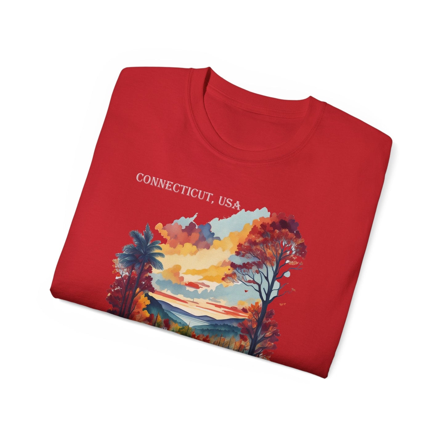 Connecticut Graphic Unisex Cotton T‑Shirt 1