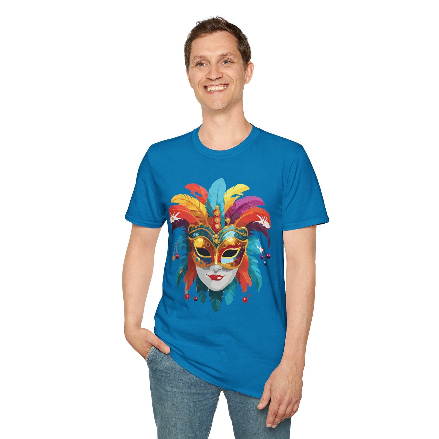 Mask Graphic Unisex Cotton Masquerade Design Artwork Tee 30