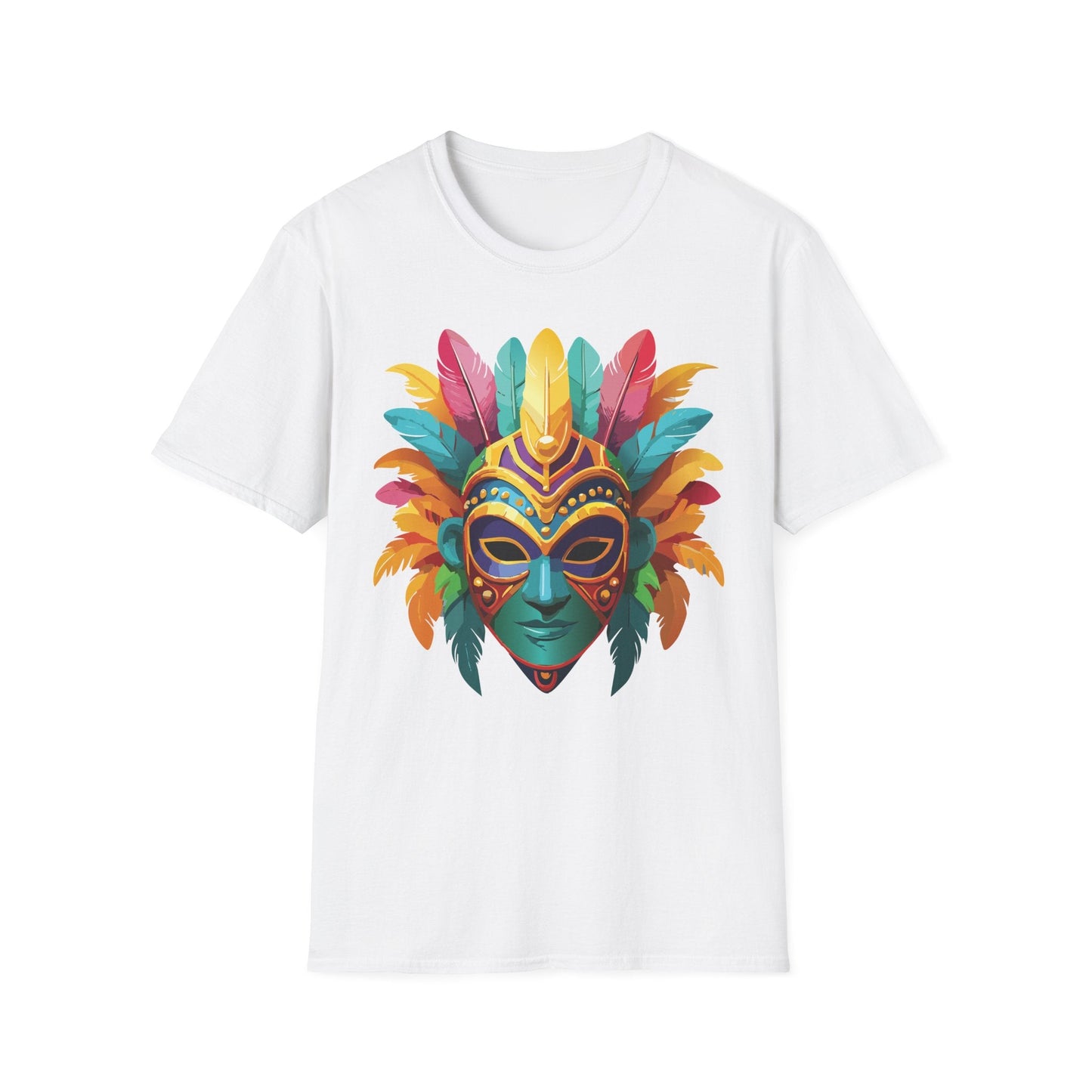 Mask Tee Shirt Unisex Masquerade Design Gildan Softstyle 64000 100 Percent Ring Spun Cotton Tee