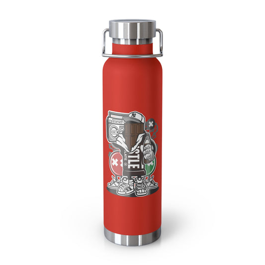22oz Copper Insulated Water Bottle with Cartoon Design - CV14