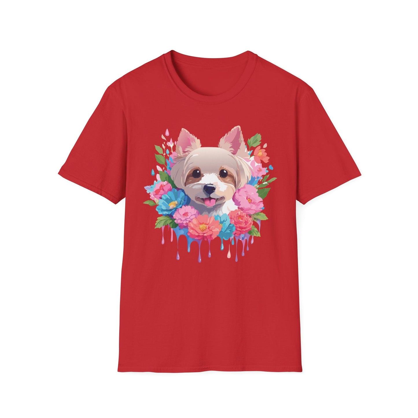 Unisex Gildan Softstyle Animal Print Dog Shirt Tee 100 Percent Cotton