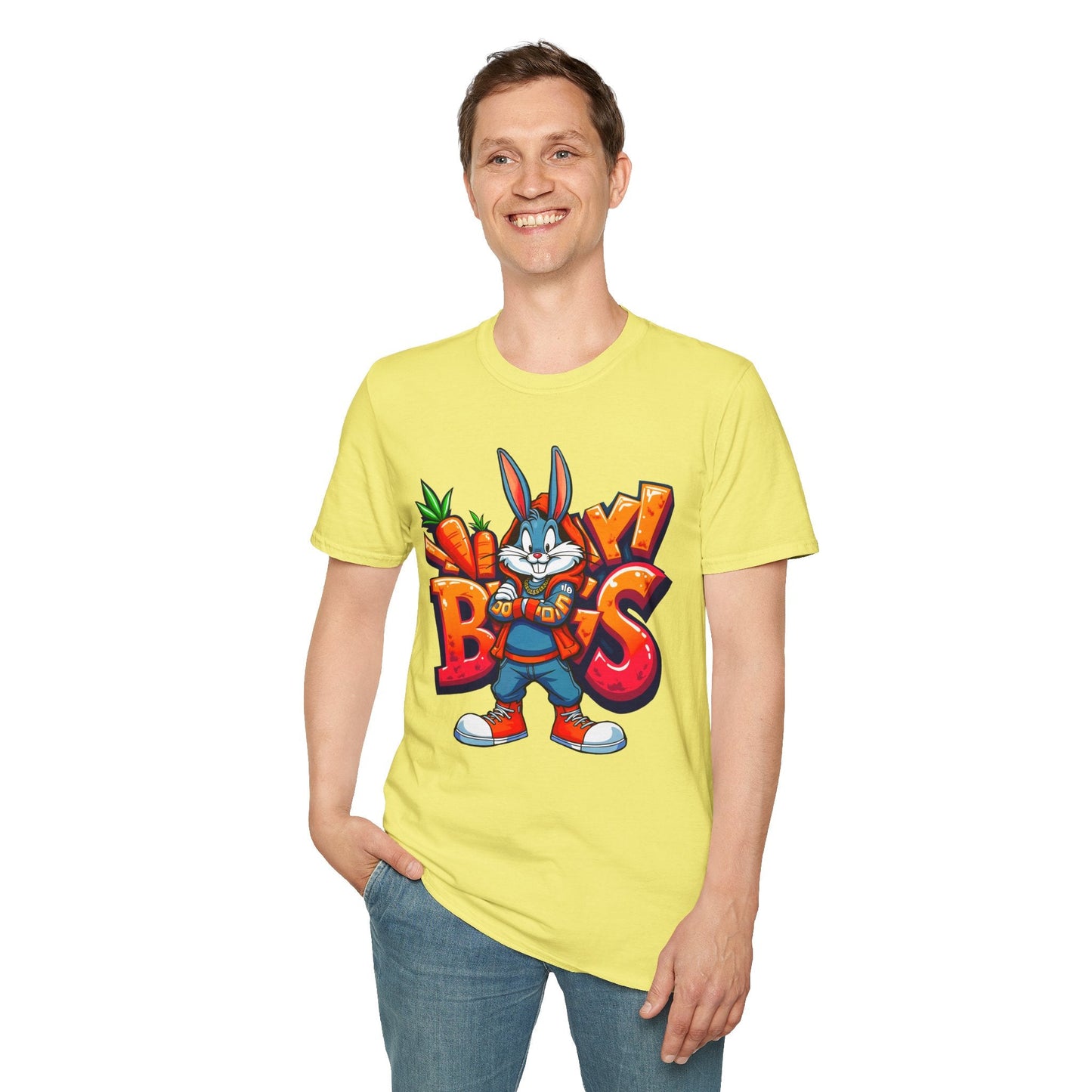 Funny Cartoon Animals T Shirt With Animation Design Unisex Softstyle Graphic Tee Gildan 64000