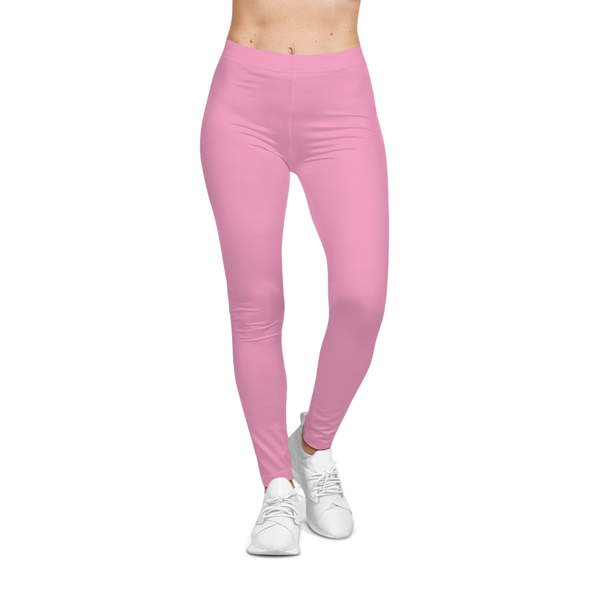 Doll Pink Color Women's Poly-Span Casual Leggings XS-2XL