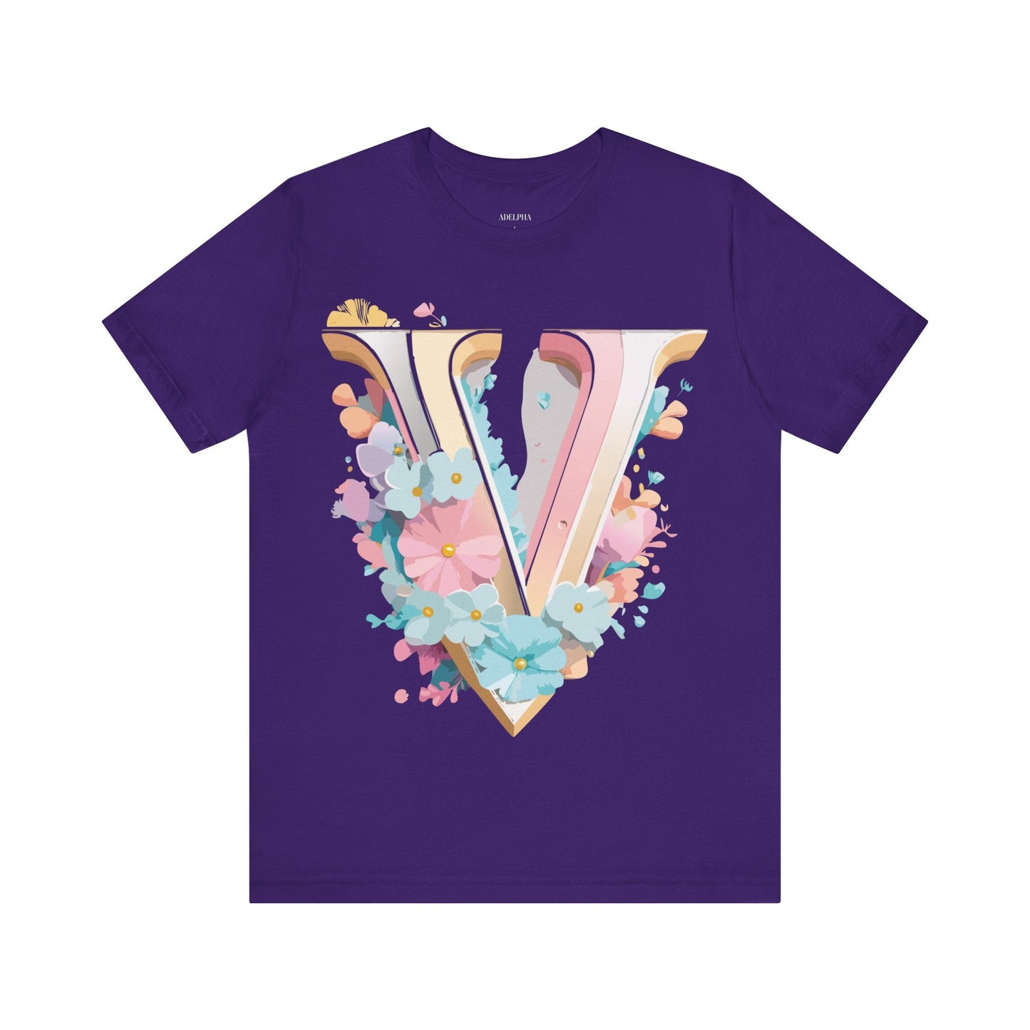 Letter V Graphic Tee Unisex Jersey Short Sleeve Vintage Inspired Art Design