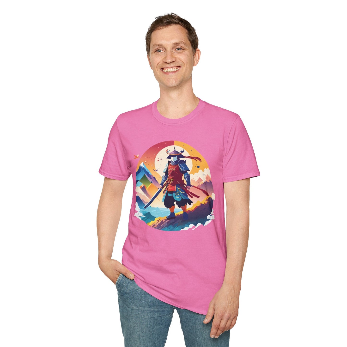 Samurai T Shirt Unisex Softstyle Gildan 64000 100 Percent Ring Spun Cotton Tee For Everyday Wear