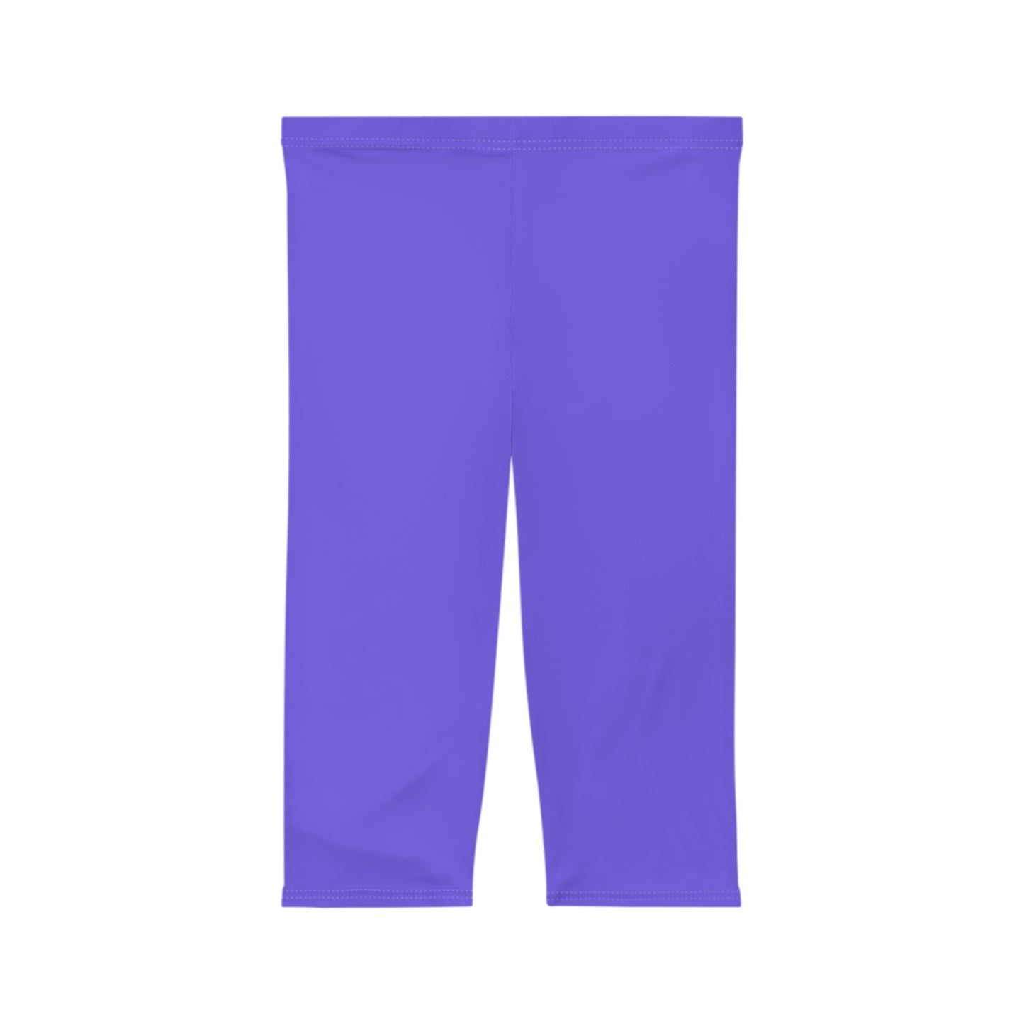 Medium Slate Lilac Color Women's Brushed Suede Poly Span Casual Capri Leggings XS-2XL