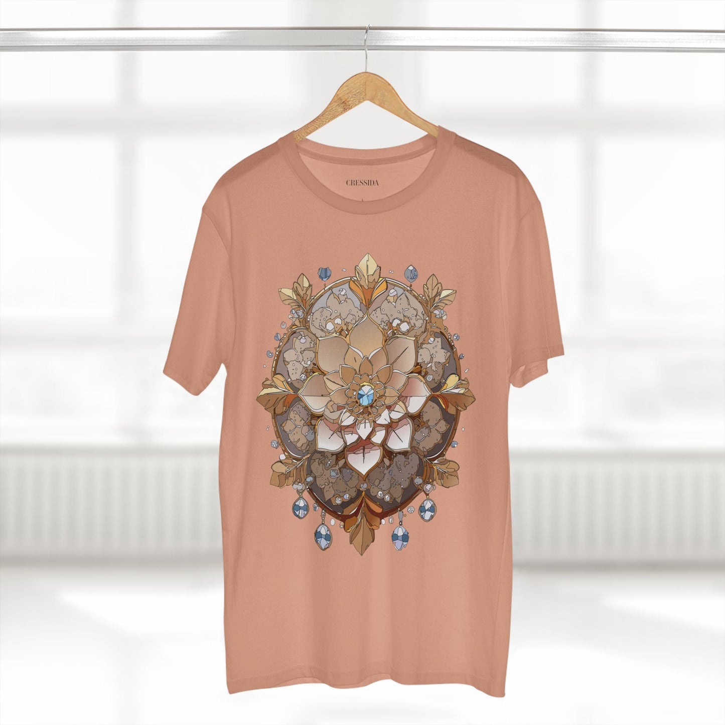 Floral Graphic T-Shirt Unisex 100 Cotton Art Design with Antique Flowers Tee 17