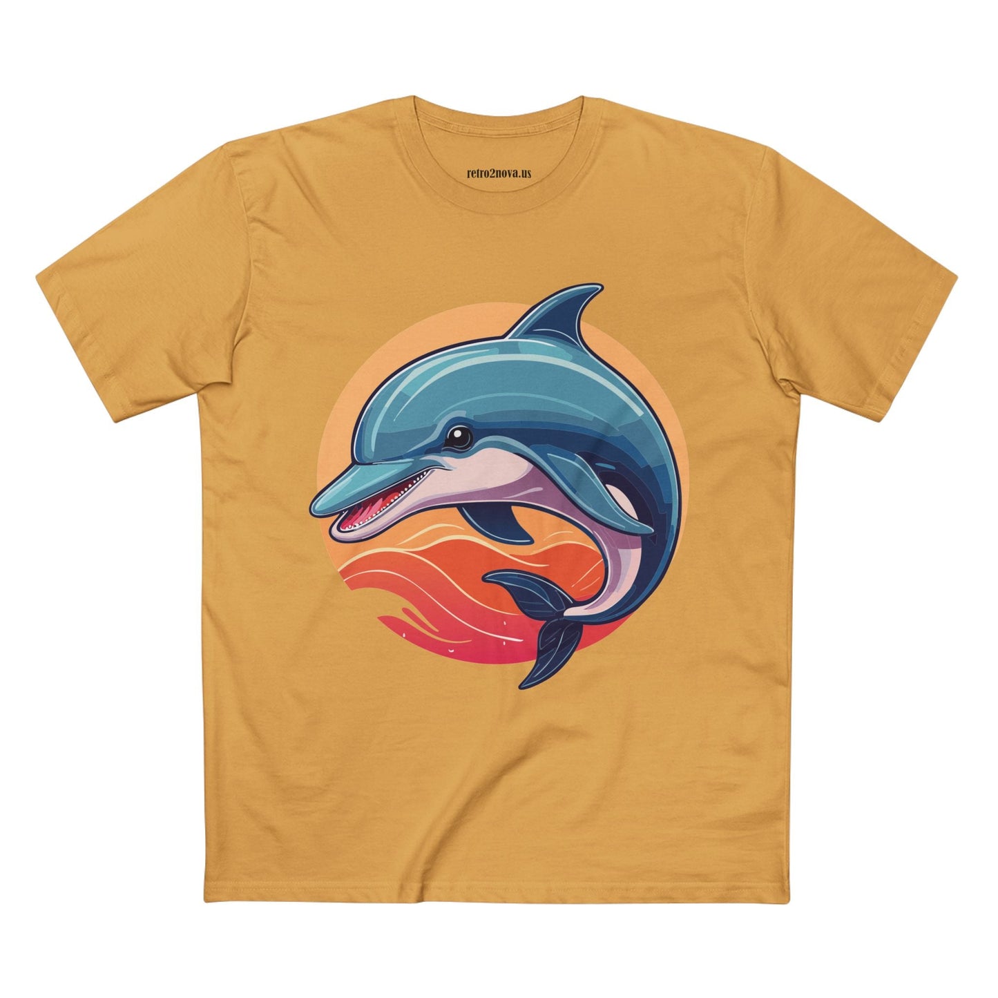 Unisex Dolphin Shirt With Original Art Design Retro2Nova Premium Cotton Tee For Everyday Comfort And Style