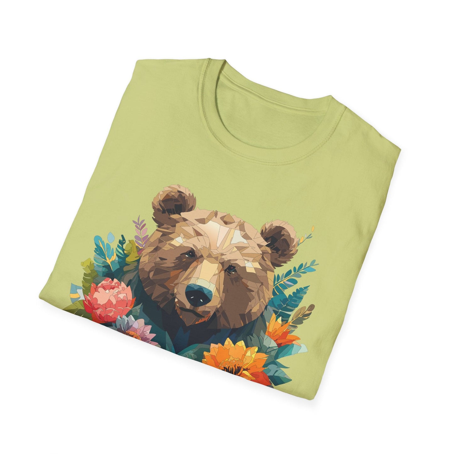 Bear T Shirt Unisex Softstyle Tee 100 Percent Ring Spun Cotton Gildan 64000 Comfortable