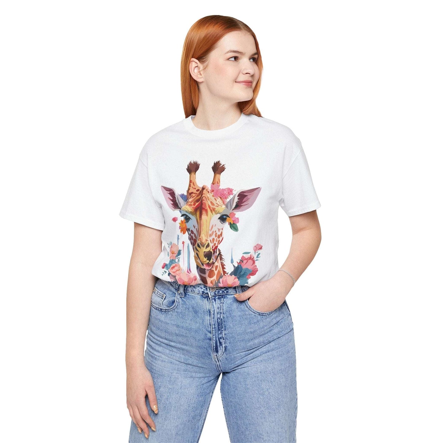 Giraffe Graphic Unisex 100 Cotton Vintage Animal Art T-Shirt 2