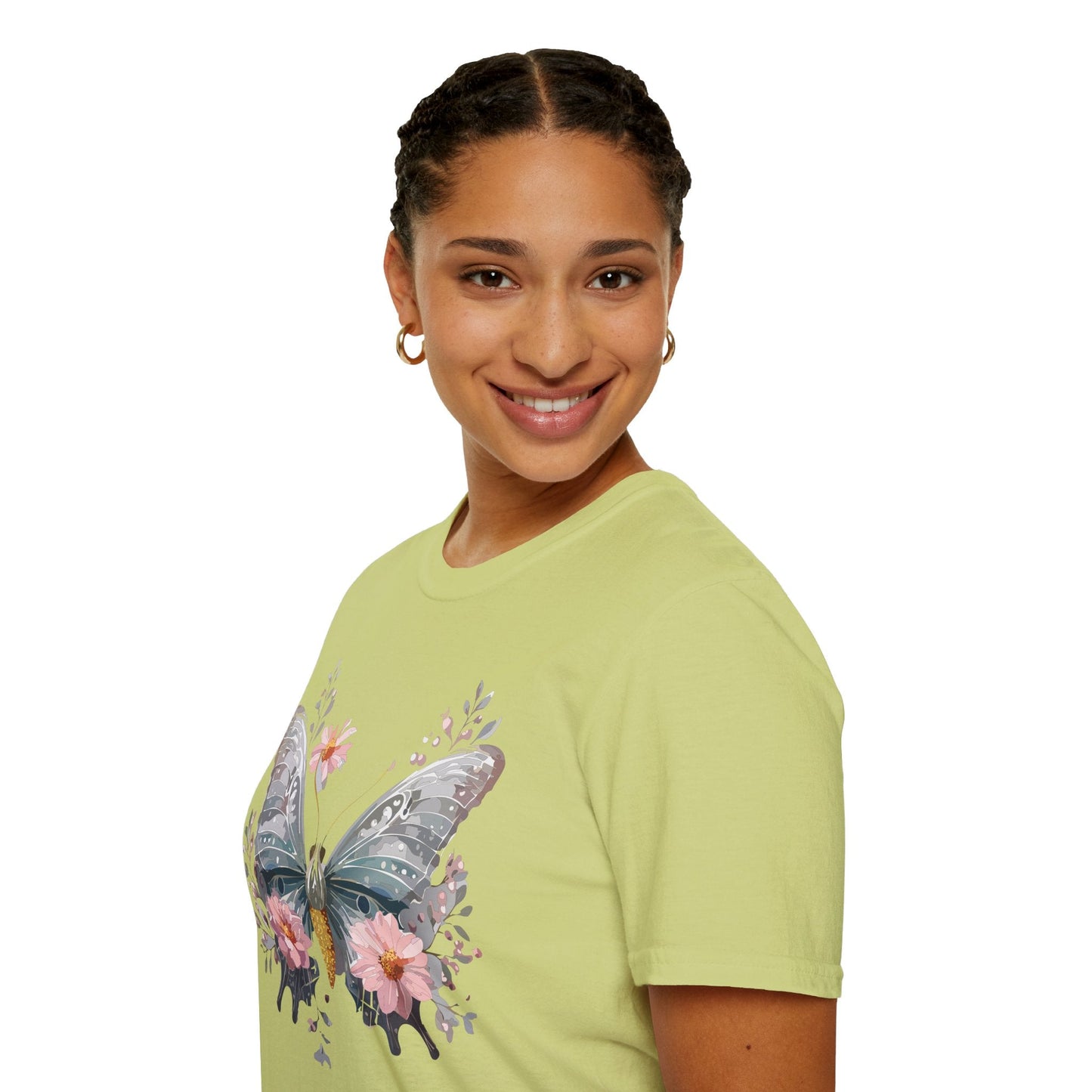 Butterfly Themed Unisex T Shirt Softstyle Monarch Gildan 64000 Ring Spun Cotton Tee