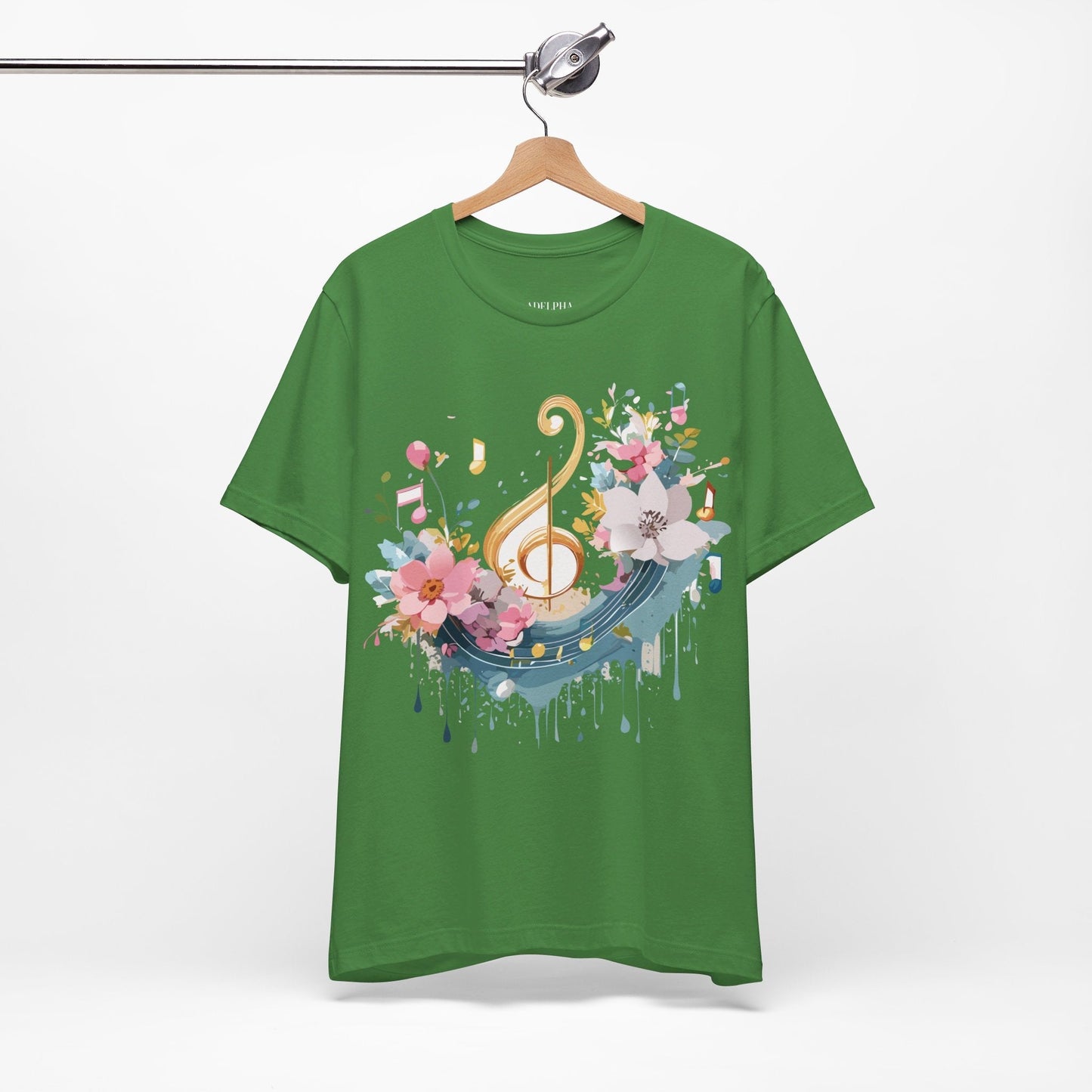 Music Graphic Unisex 100 Cotton Vintage Art with Musical Elements Tee 65