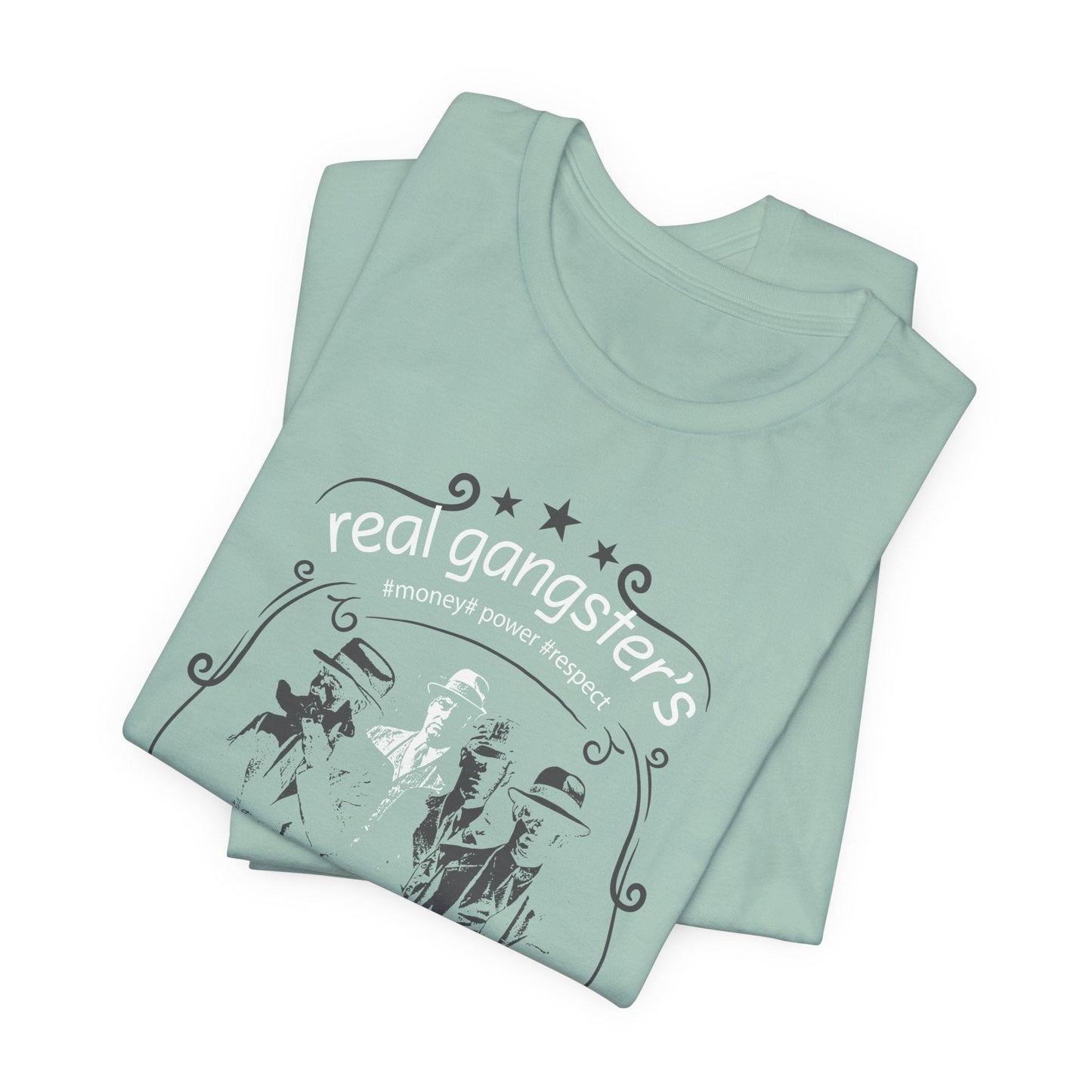 Real Gangsters Don't Die T-Shirt Vintage Outlaw Illustration Retro Biker Tee A-3