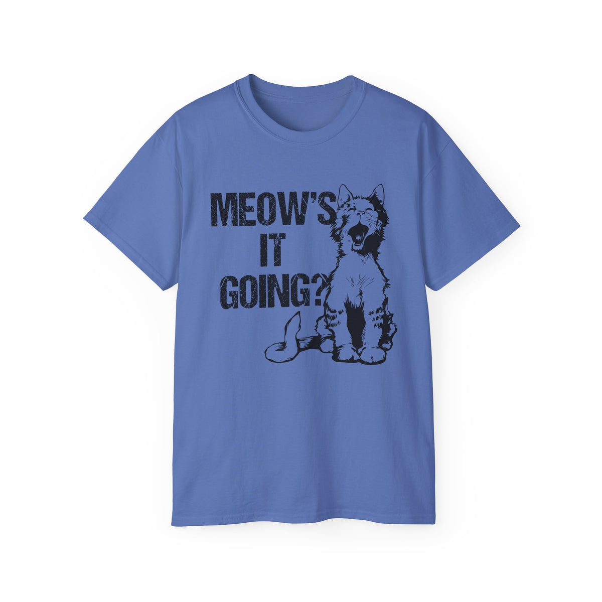 Meow's It Going? Cat Graphic Tee | Vintage Kitten Illustration