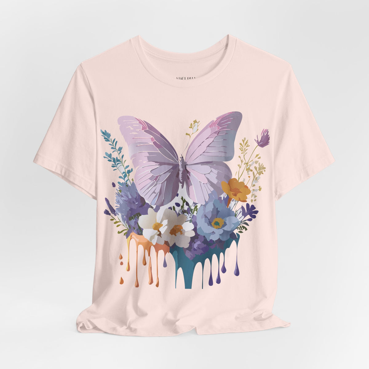 Butterfly Graphic Unisex Cotton Bella+Canvas Tee with Art Design n18