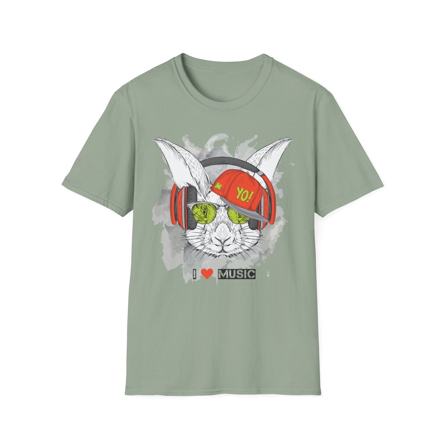 Unisex Music Animals Shirt With Headphones Softstyle Short Sleeve Tee Gildan 64000