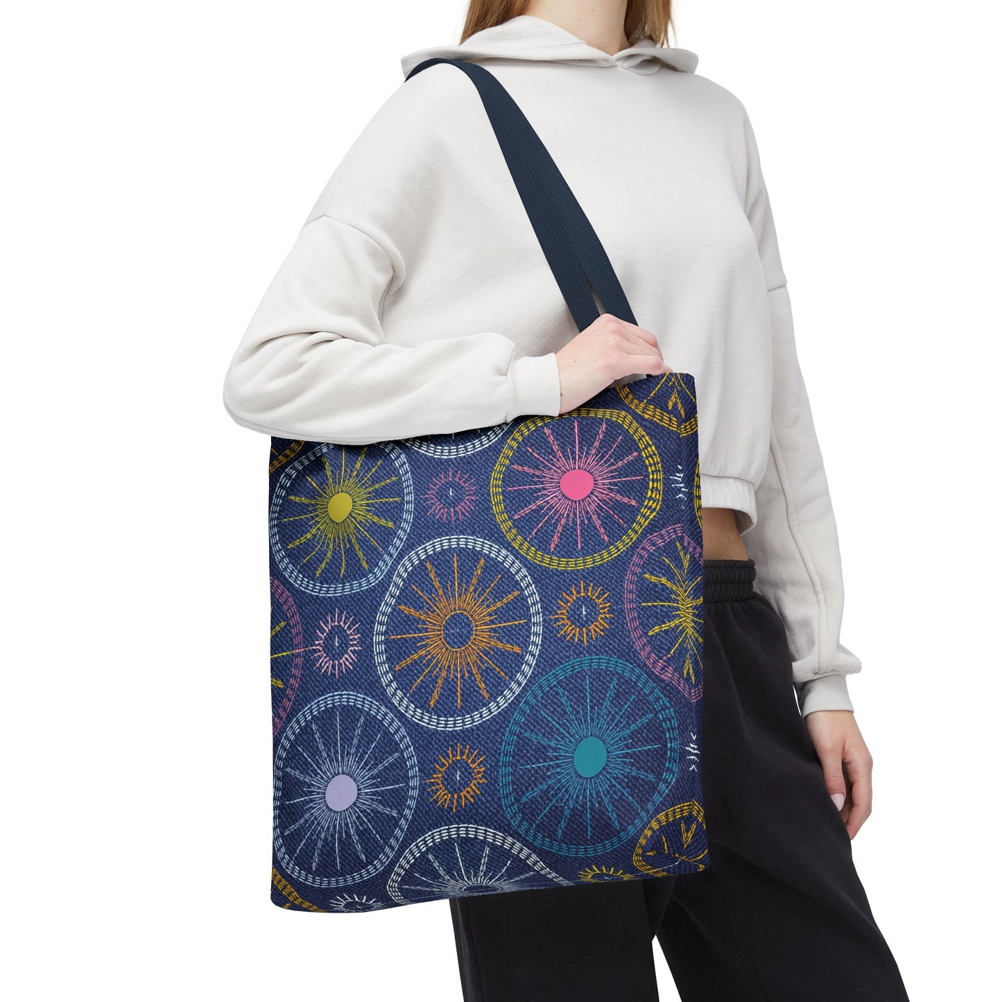 Denim Fabric Imitation Print Unisex Canvas Bag Poly Spun 3 Sizes Tote Bag 183-4