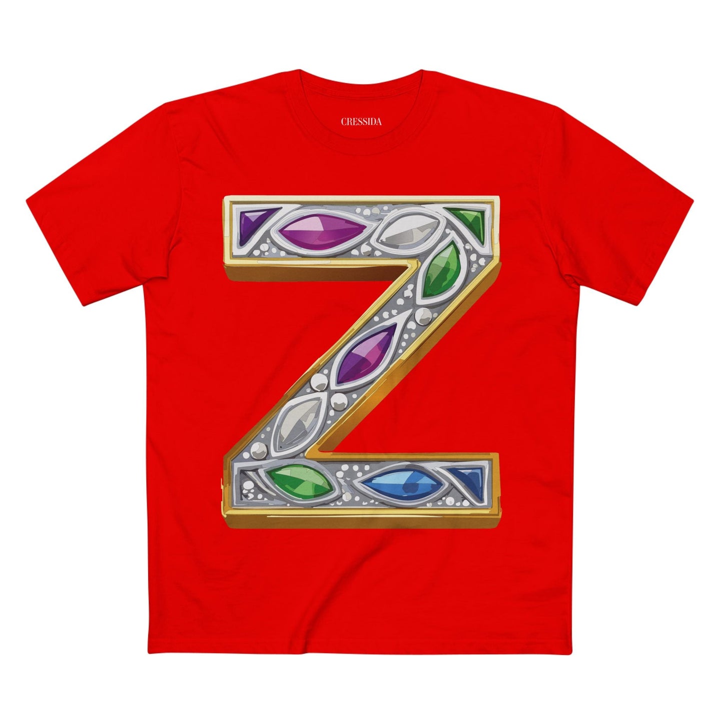 Letter Z Graphic Design Tee Unisex 100 Cotton With Antique Gold Letters Artwork T-Shirt
