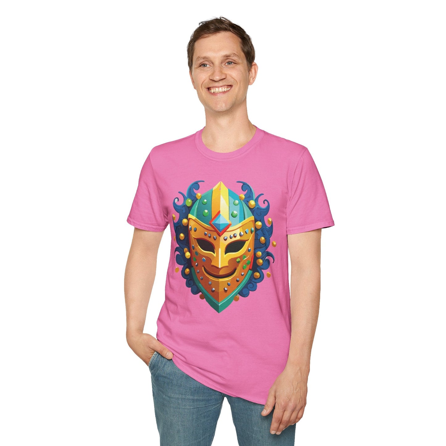 Mask Graphic Unisex Cotton Masquerade Design Artwork Tee 11