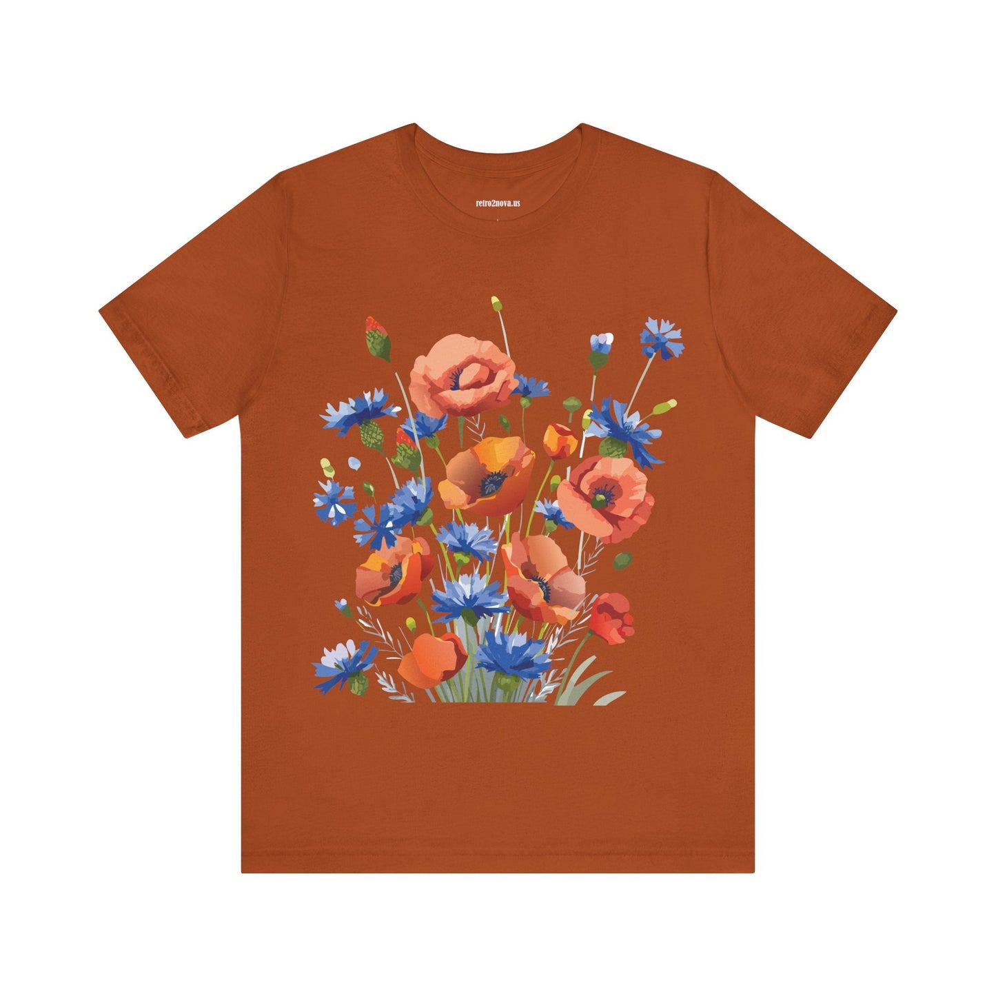 Unisex Floral Shirt Floral Print Tee Lightweight Breathable Fabric Short Sleeve Casual Wear