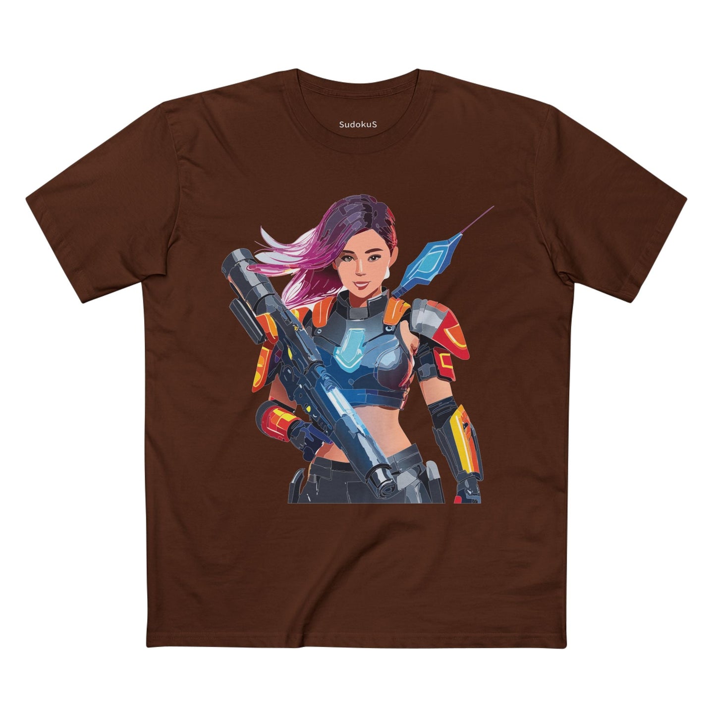 Army-woman Graphic Unisex 100 Cotton Staple Tee 1