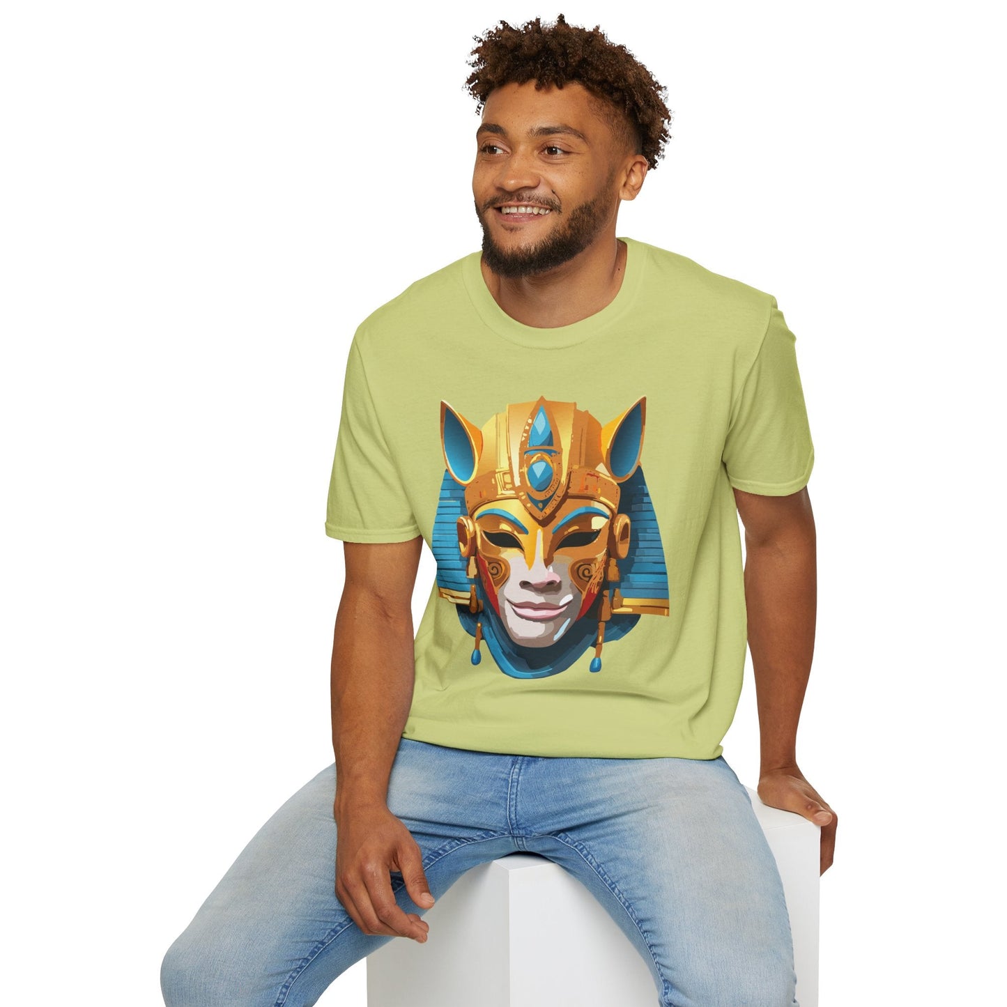 Mask Tee Shirt Unisex Gildan SoftStyle 64000 Cotton T Shirt Masquerade Design Art Graphic