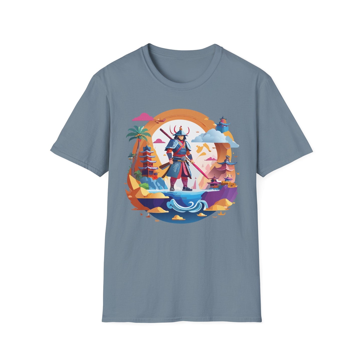 Samurai T Shirt Unisex Gildan Softstyle 64000 100 Percent Ring Spun Cotton Lightweight Tee