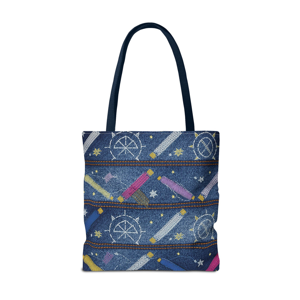 Denim Fabric Imitation Print Unisex Canvas Bag Poly Spun 3 Sizes Tote Bag 183-9