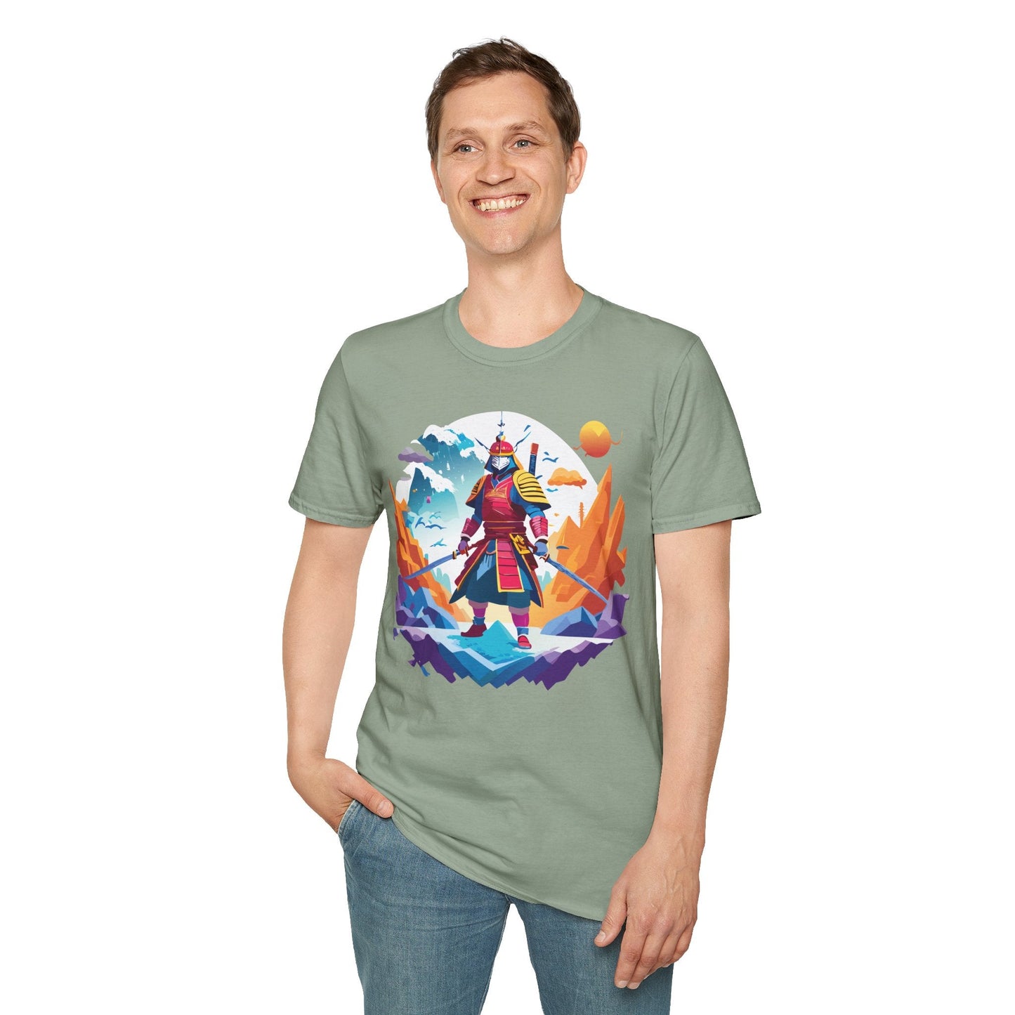 Samurai Shirt Unisex Short Sleeve T Shirt Gildan Softstyle 64000 100 Percent Ring Spun Cotton Tee