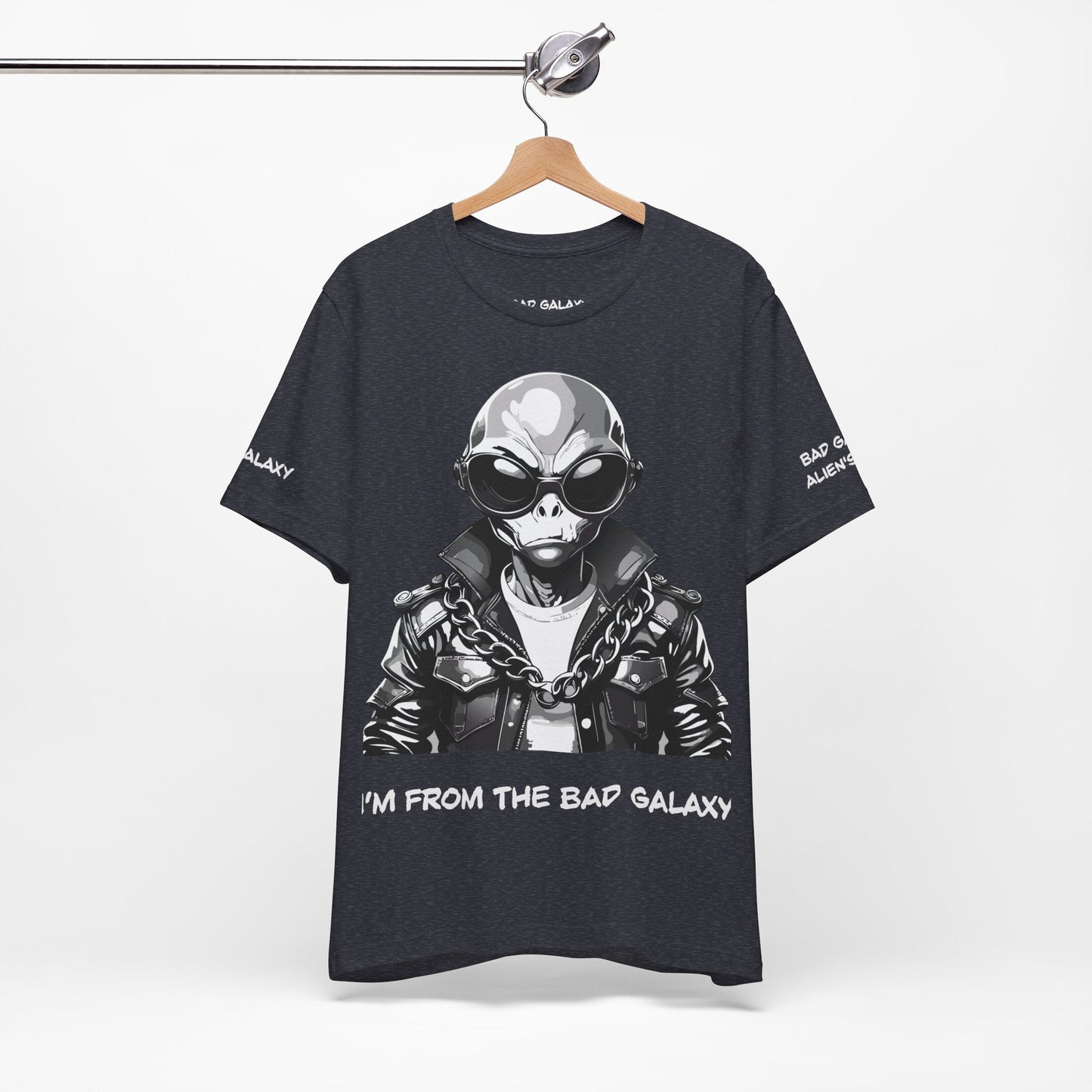 Tee Shirt With Alien From Bad Galaxy 100 Percent Cotton Made To Order Eco Friendly Inks Tee