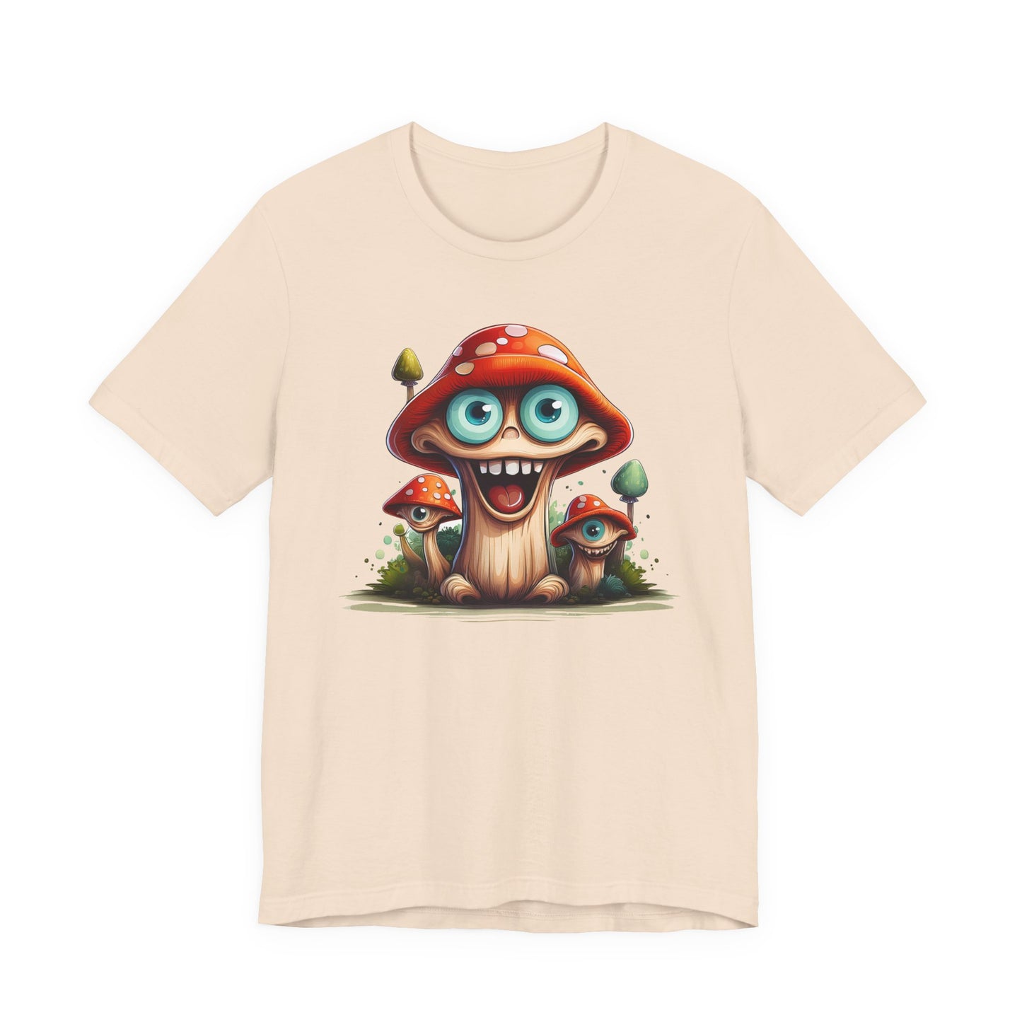 Cute Mushroom Graphic Tee, Fun Cartoon Shirt, Funny Mushroom Shirt, Cute Cartoon Tees, Graphic T-Shirt, Art Design T-Shirt