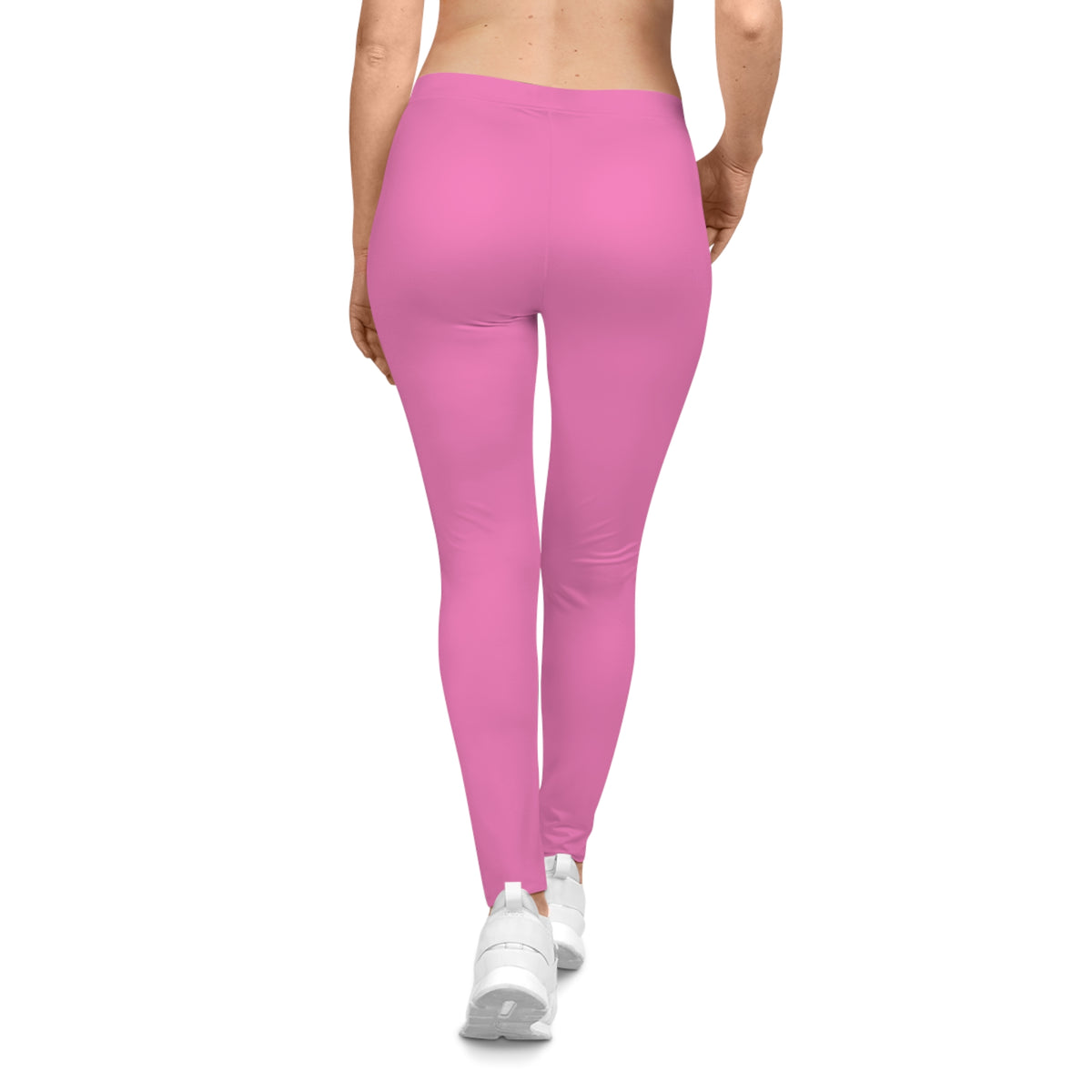 Pink Carnation Color Women's Poly-Span Casual Leggings XS-2XL