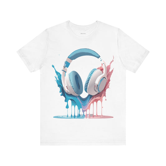 Music Graphic Unisex Cotton Bella+Canvas Tee with Art Design m159