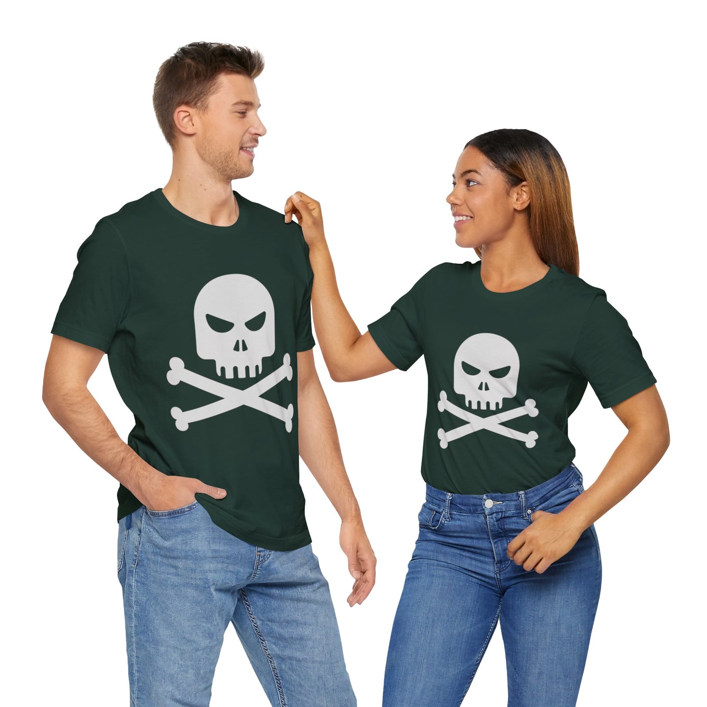 Unisex Cotton Tee Shirt with Skull