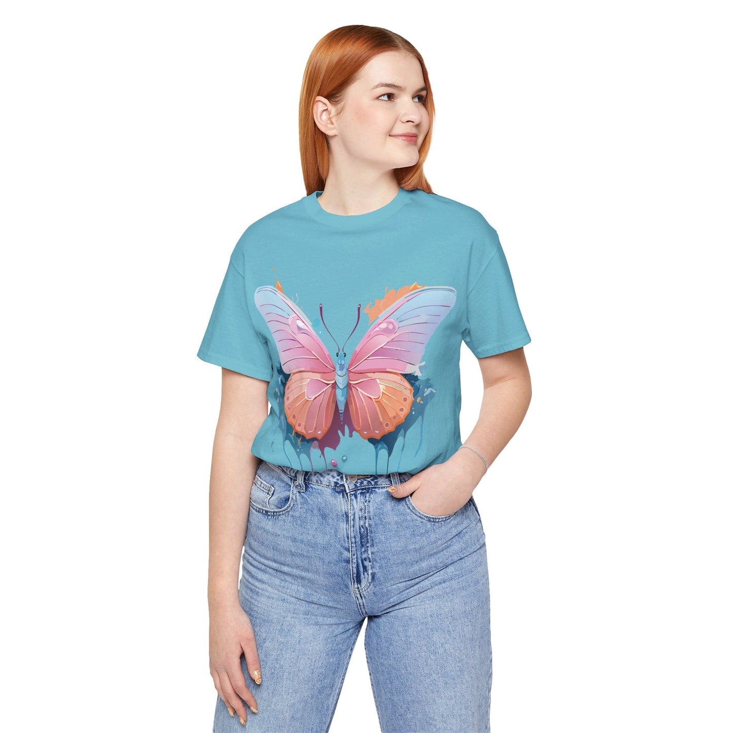 Butterfly Graphic Tee Unisex Short Sleeve Adelpha Vintage Art Shirt