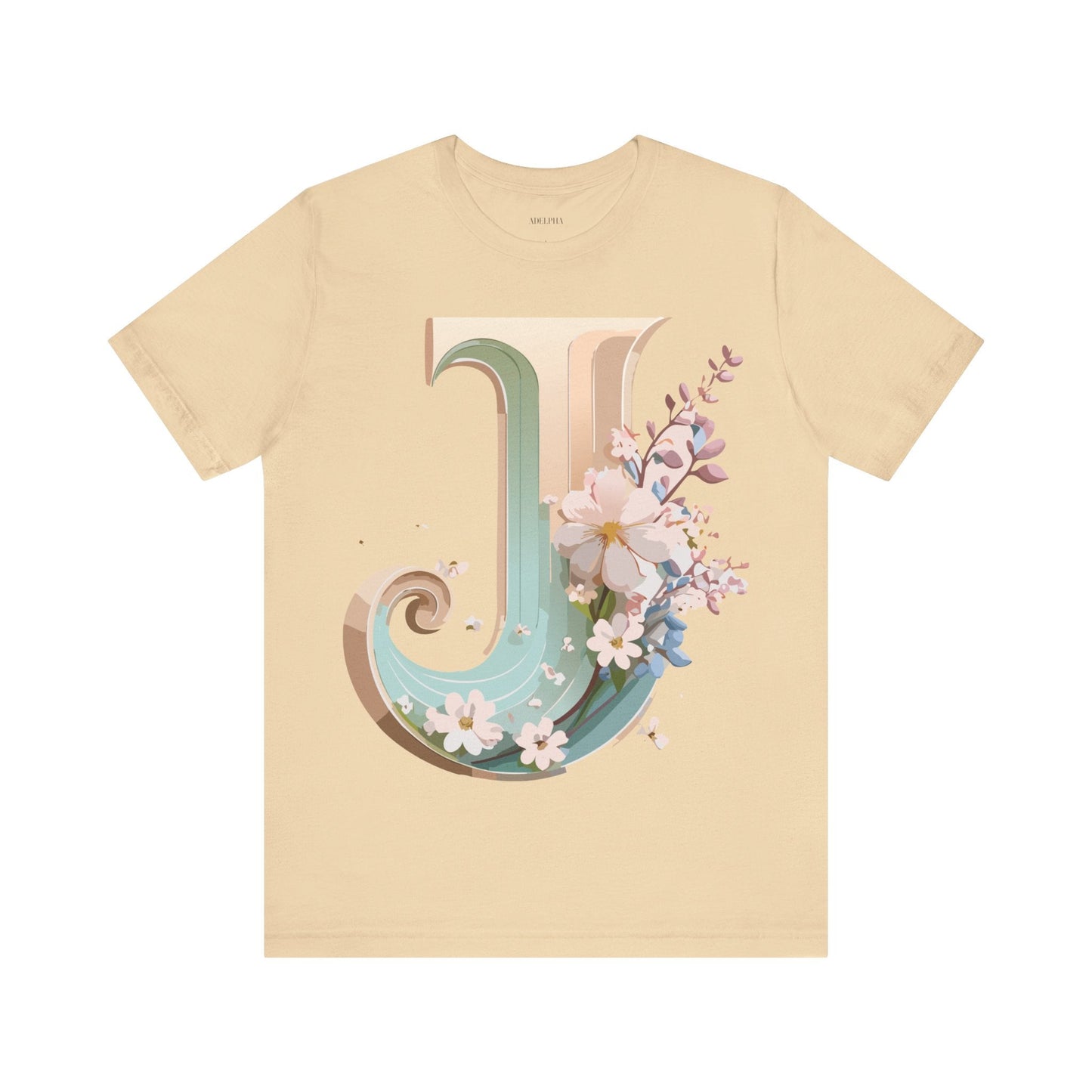 Adelpha Letter J Graphic Tee Unisex Jersey Short Sleeve Vintage Inspired Art Design Shirt