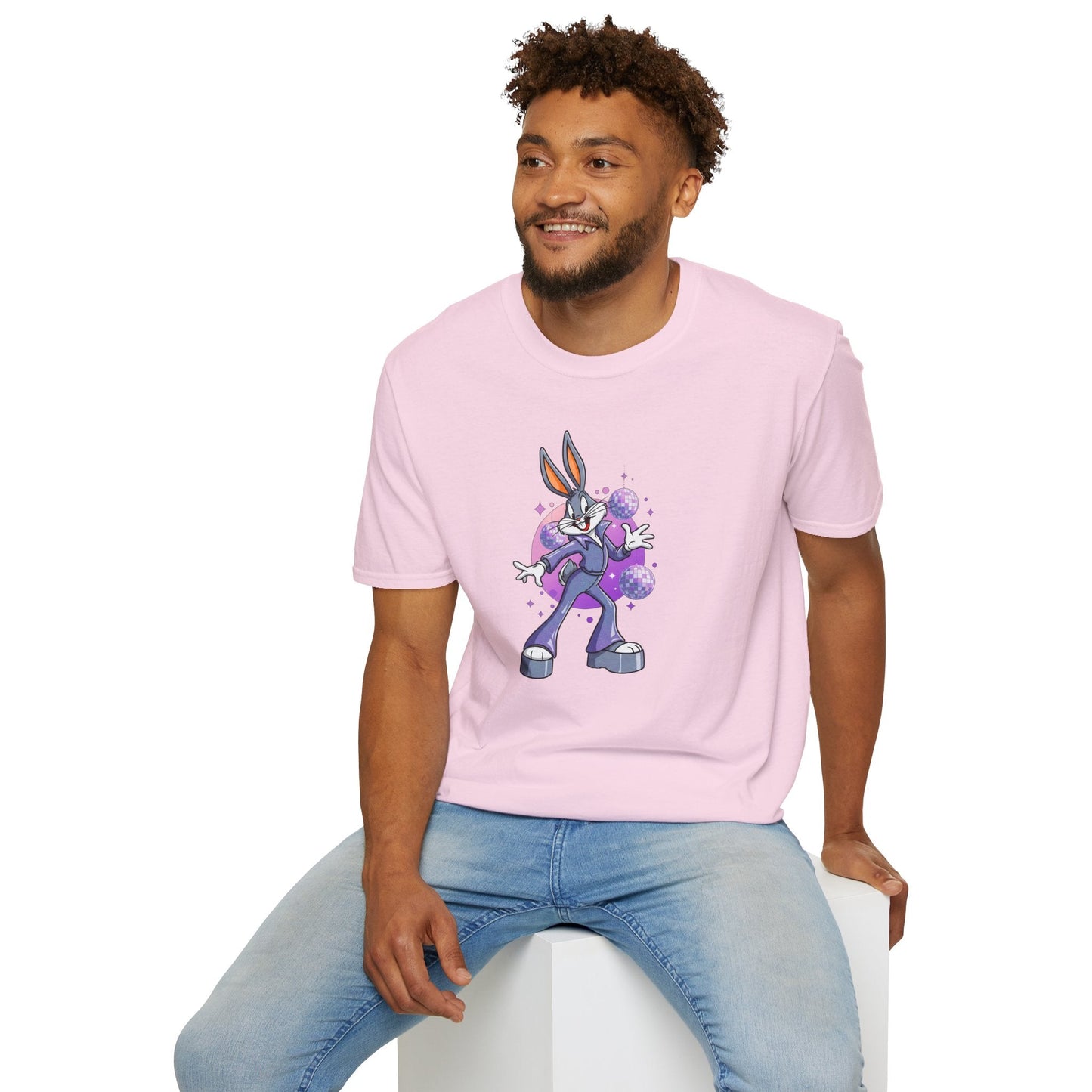 Cartoon Bunny Graphic Unisex Cotton Animal Animation Artwork Design Tee 5