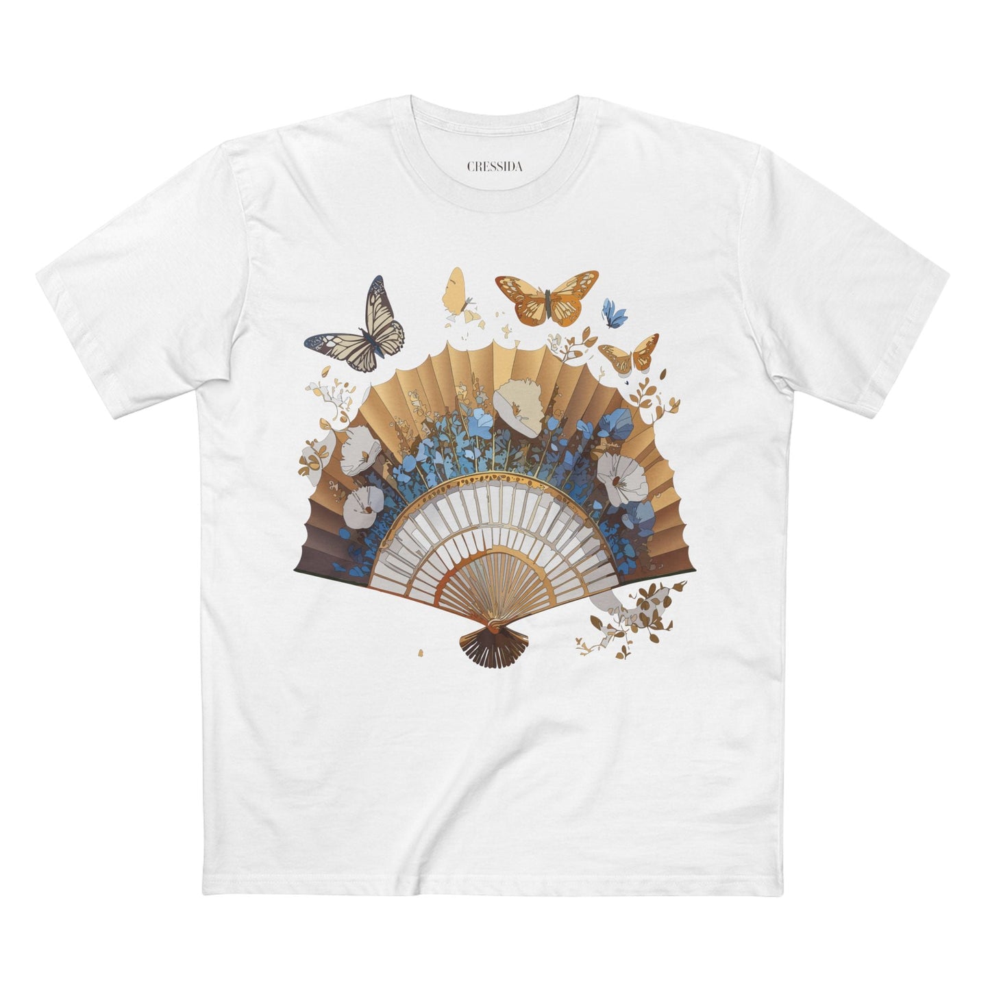 Antique Fan Graphic Design T-Shirt Unisex 100 Cotton Floral Carnival Artwork Tee 1