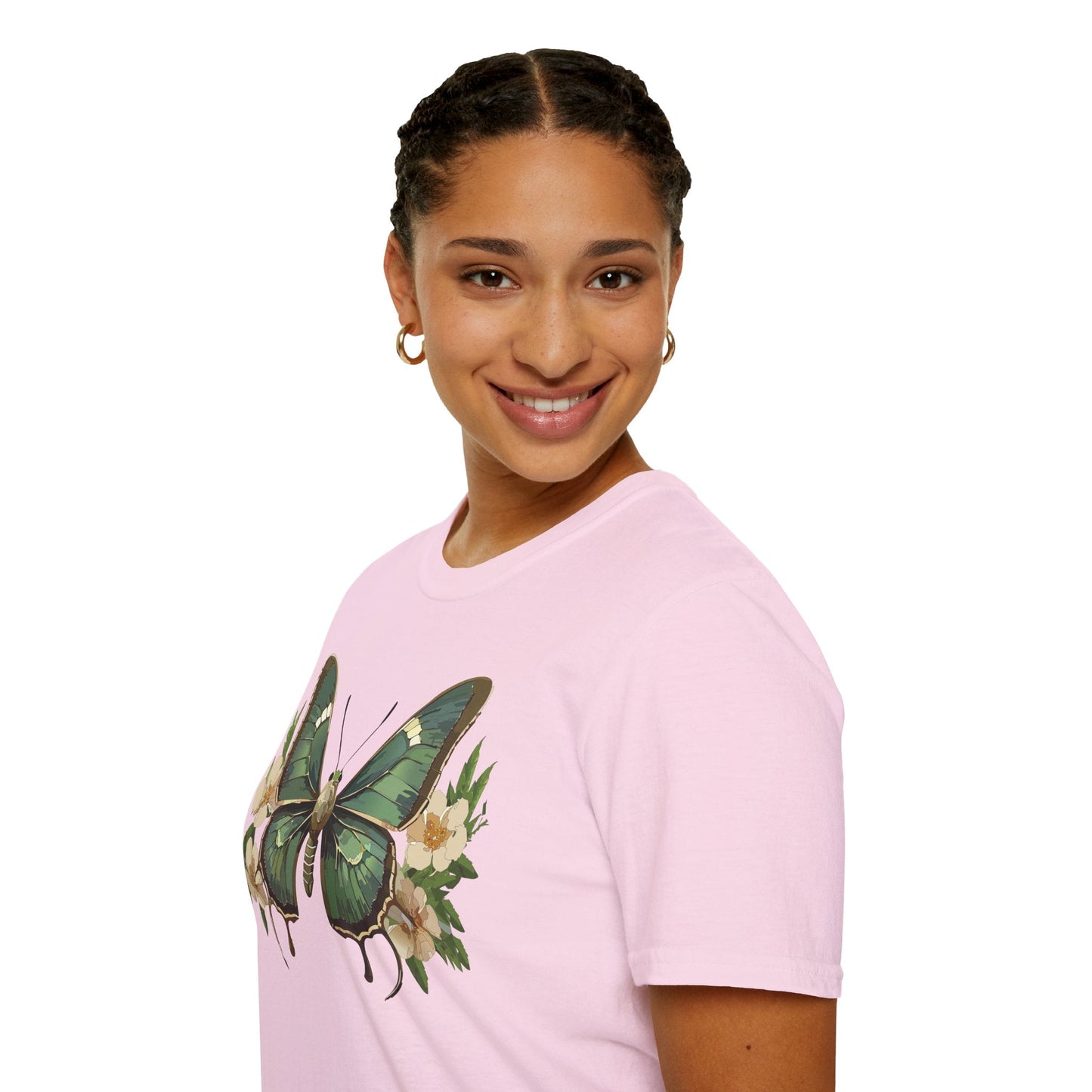 Butterfly Shirt Monarch Style Unisex T Shirt Gildan Softstyle 64000 100 Percent Ring Spun Cotton