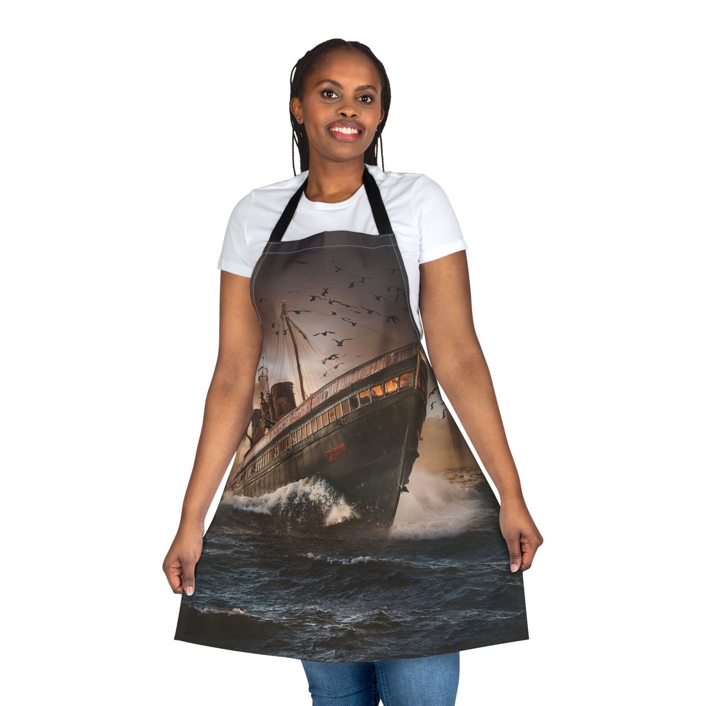 Ship 100% Polyester Stain-resistant 31.5 x 25.6 | Art Print Canvas Apron 2