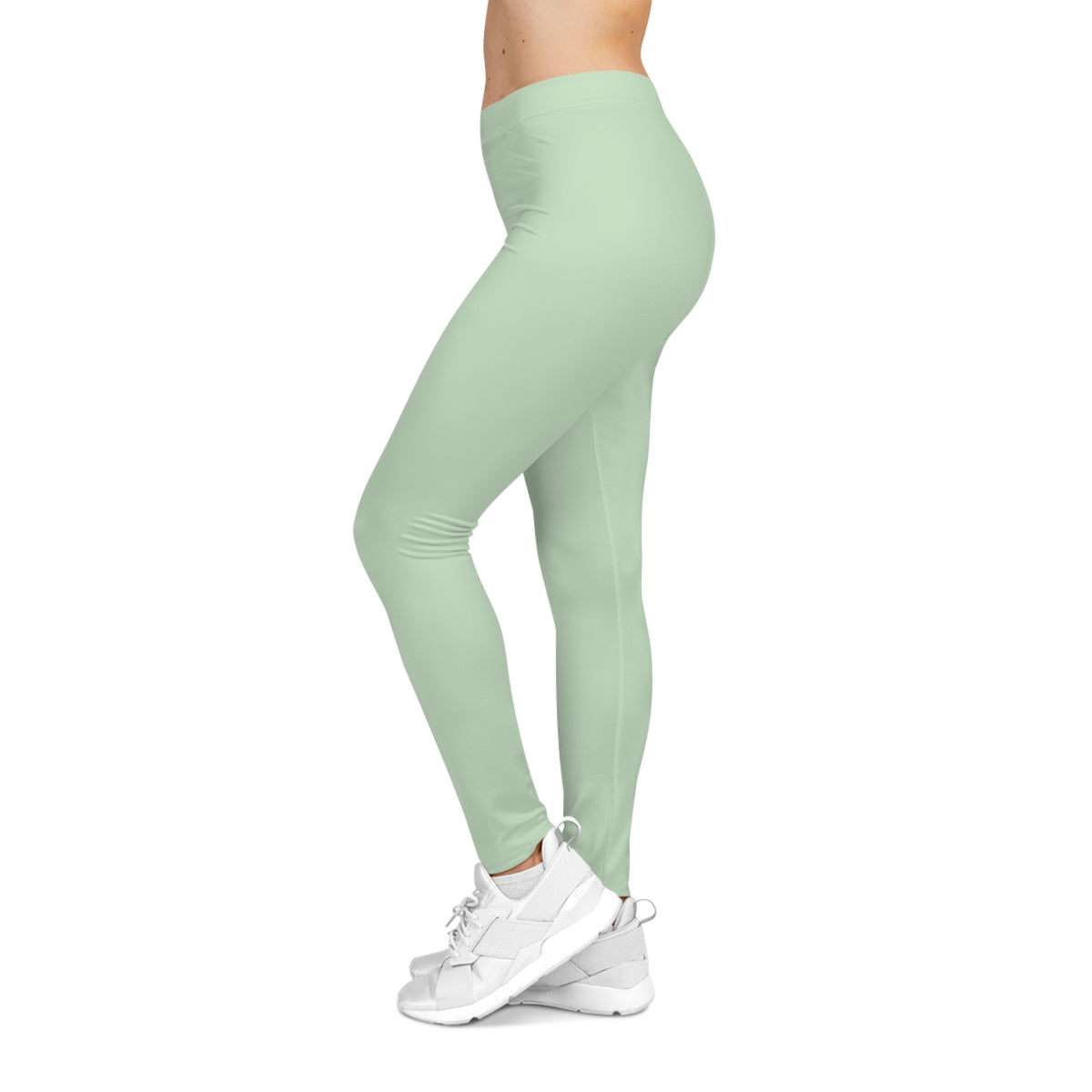 Light Green Mist Mint Color Women's Poly-Span Casual Leggings XS-2XL